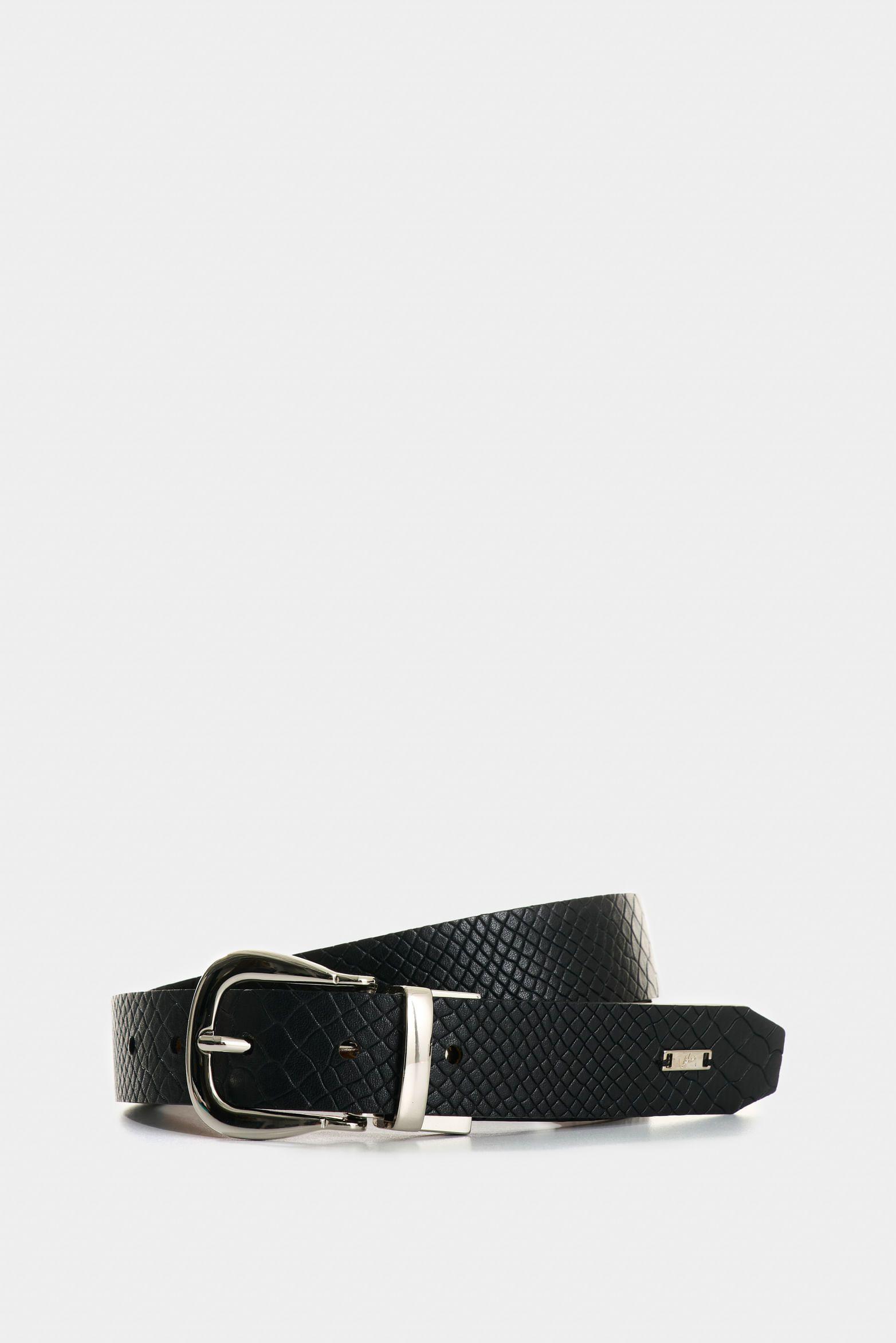 Vélez Cinturón Doble Faz Ezko Cuero Liso Mujer Negro-0