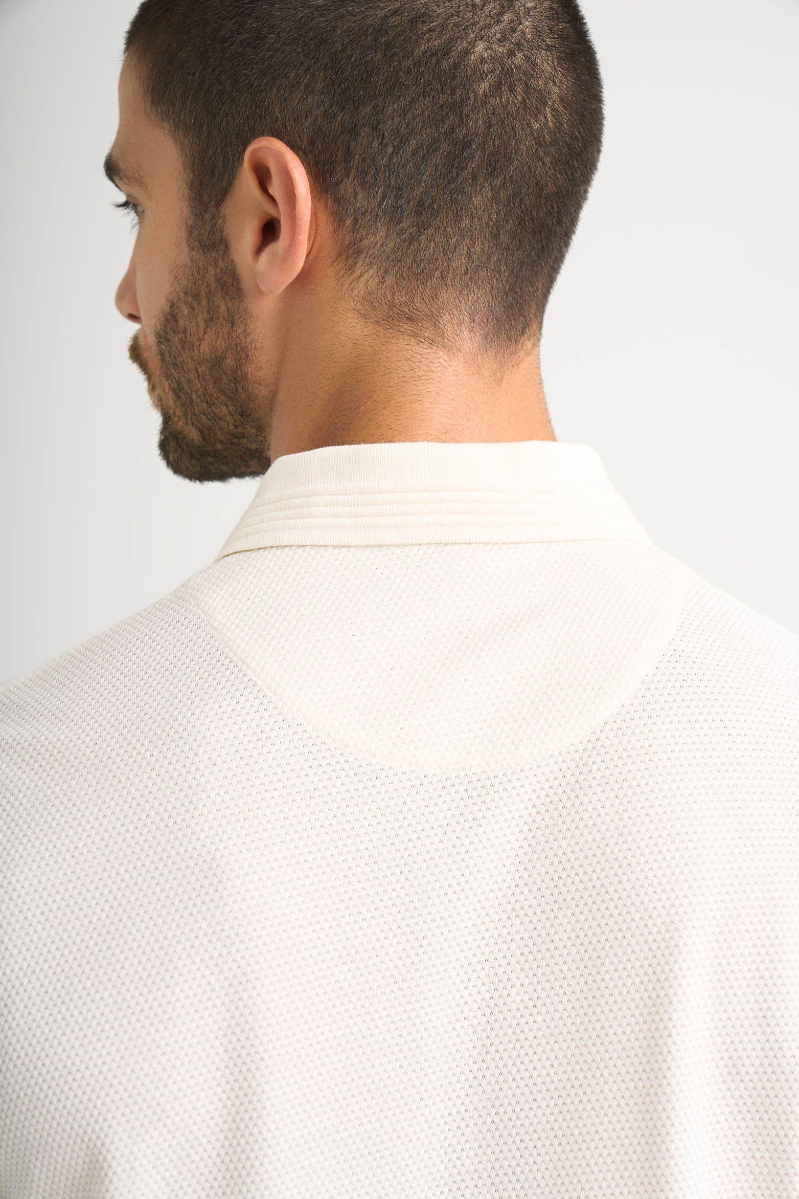 Polo Lucca manga corta para hombre texturizada crema-4