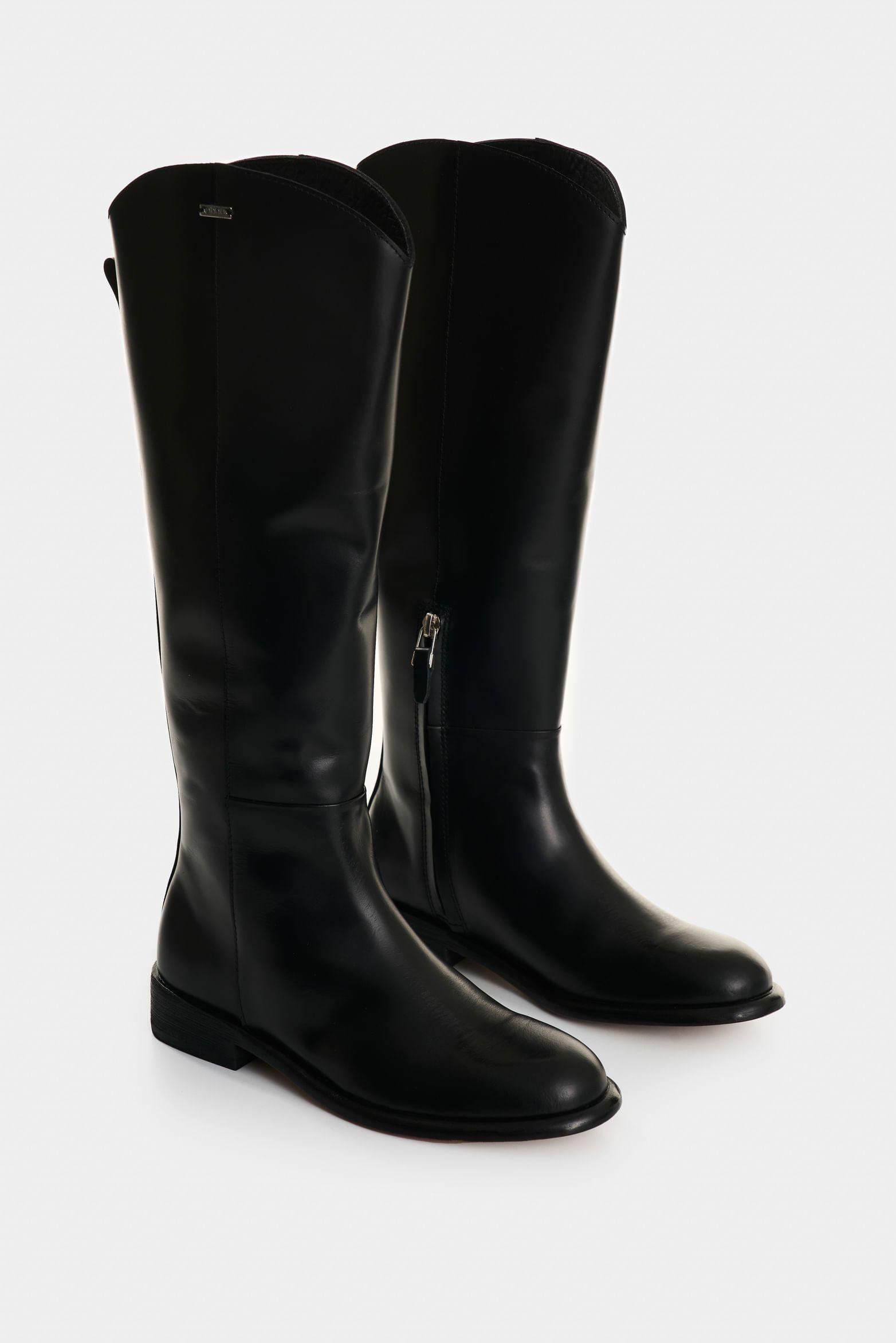 Vélez Botas De Cuero Para Mujer Kalahari Negro-1