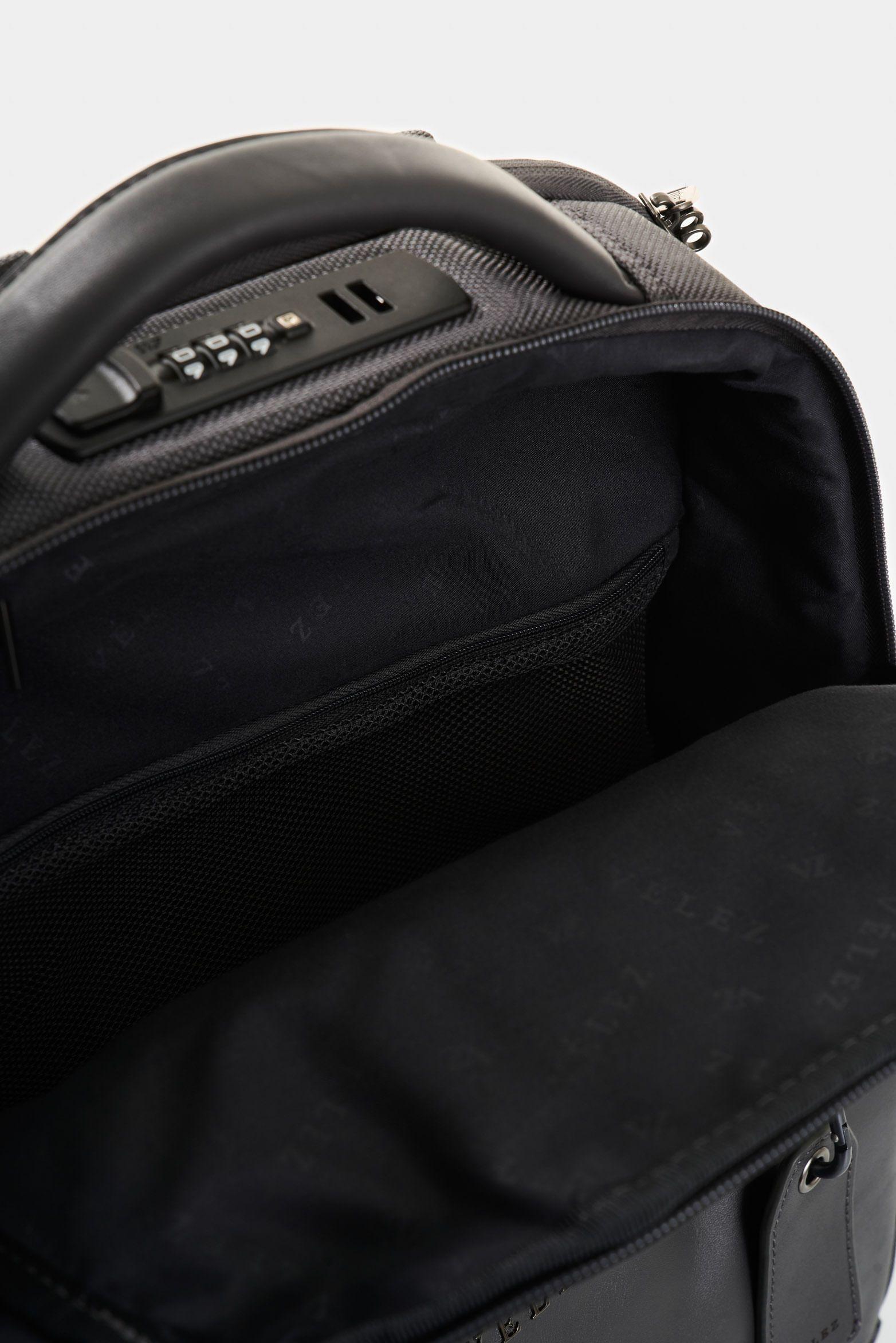 Vélez Mochila Security De Lona Hombre Detalles Cuero Gris-4