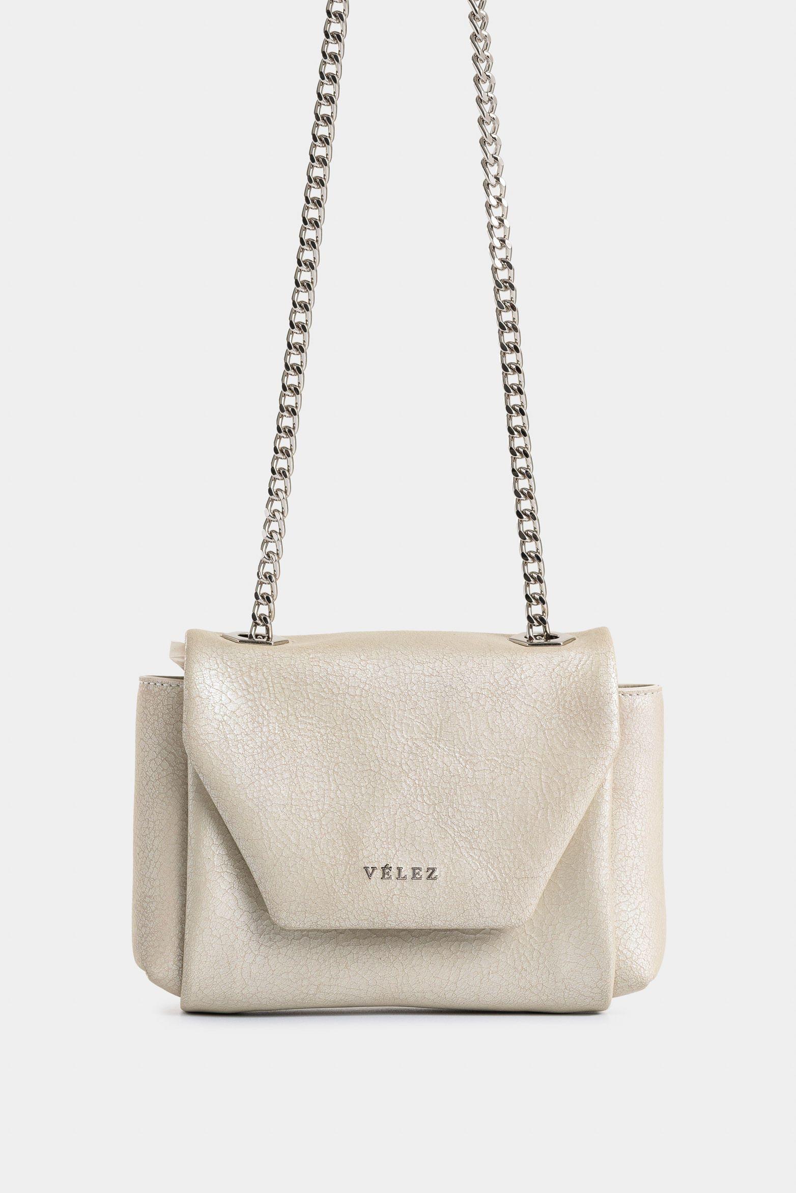 Vélez Manos Libres Lili De Cuero Para Mujer Perlado Blanco-0