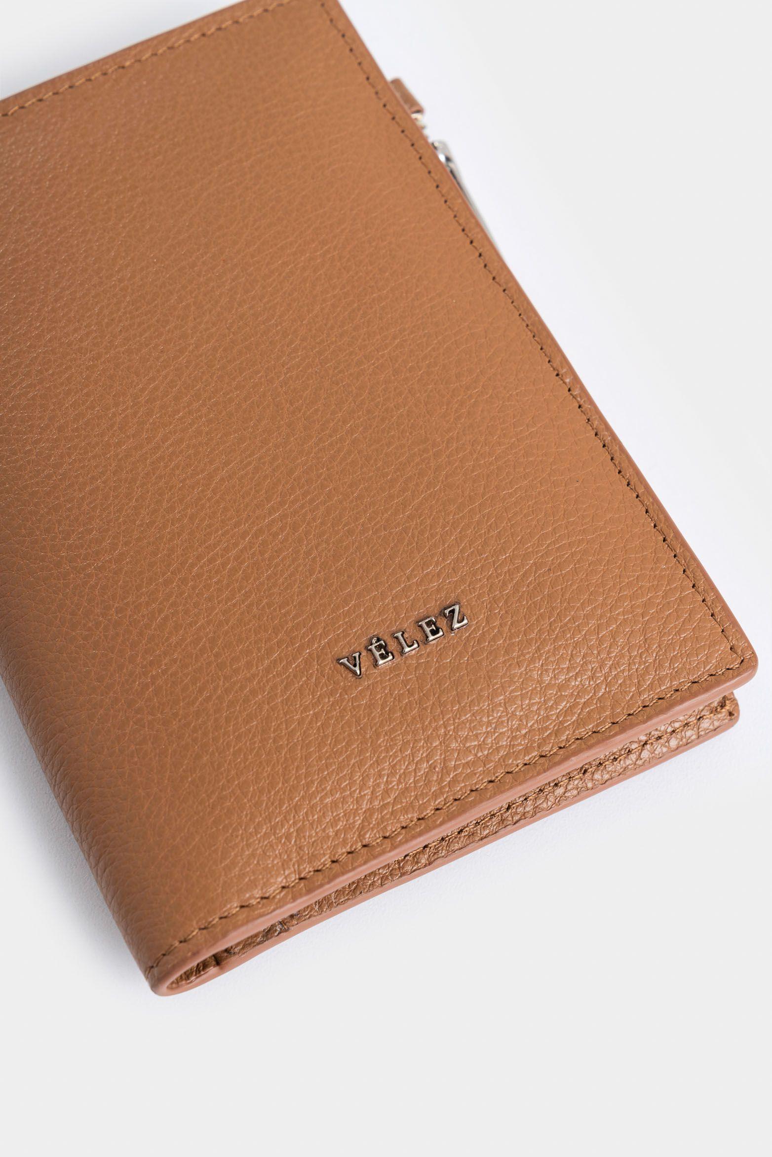 Vélez Billetera Olivia De Cuero Para Mujer Con Monedero Miel-3