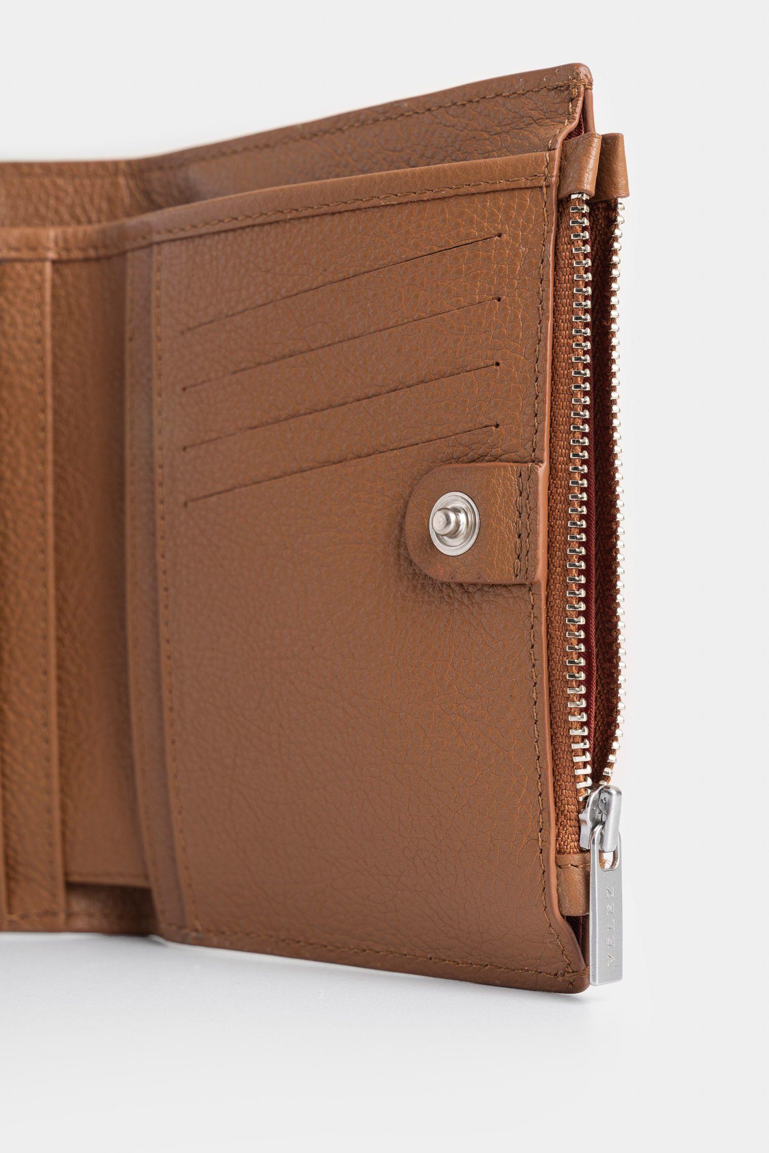 Vélez Billetera Olivia De Cuero Para Mujer Con Monedero Miel-4