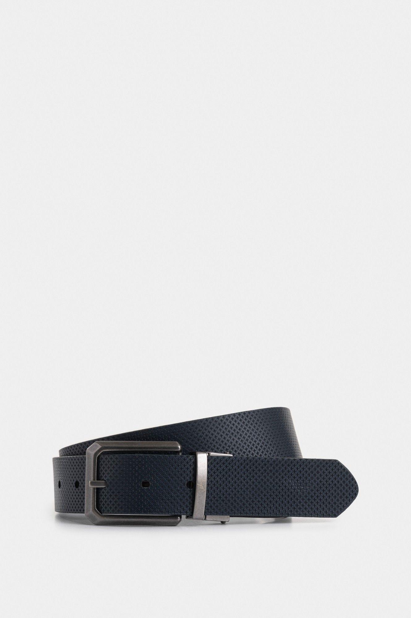 Vélez Correa Reversible Igor Cuero Hombre Azul Oscuro-0