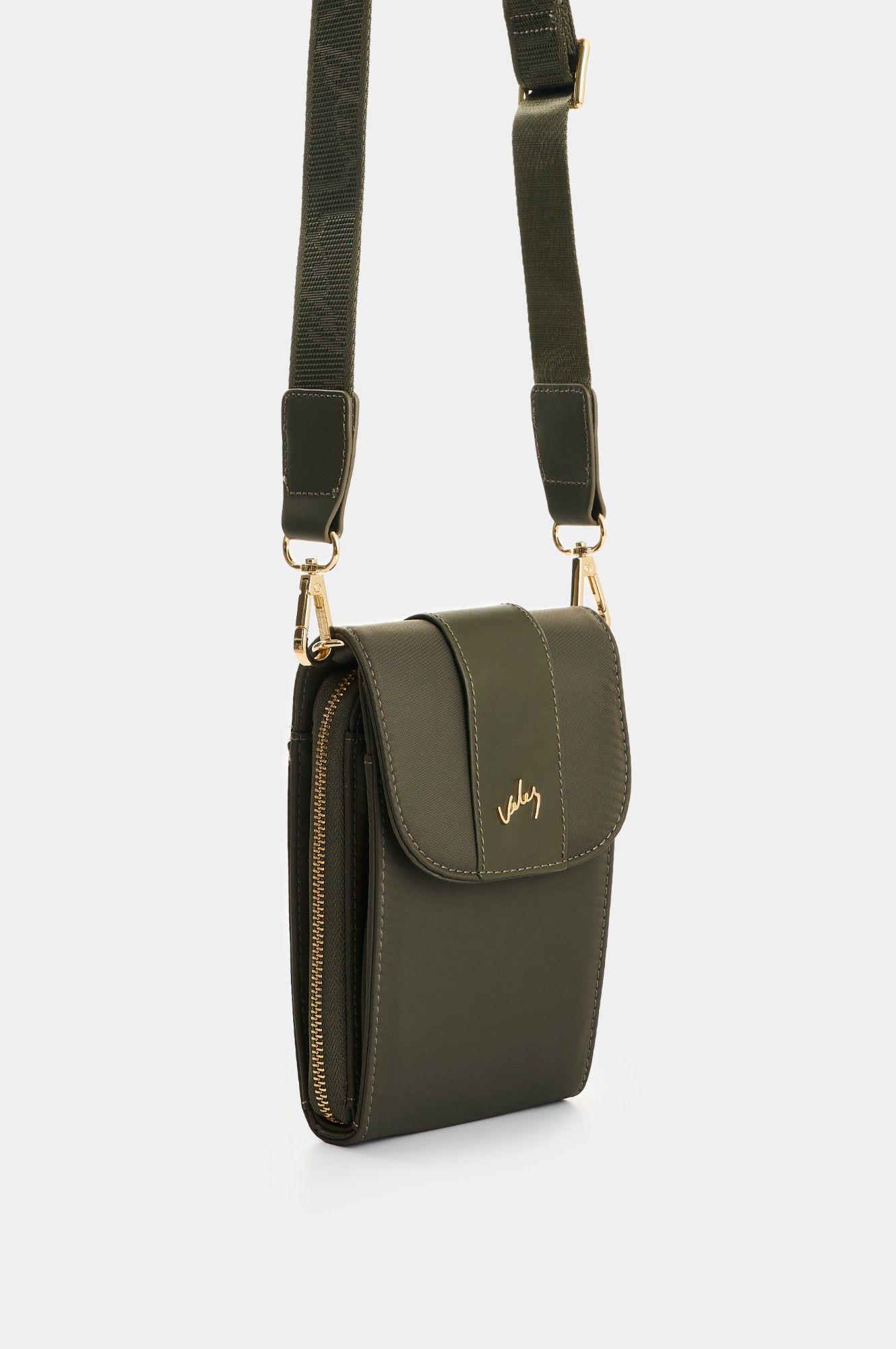 Vélez Cartera Bandolera Lona Y Cuero Mujer Astra Verde Oliva-1