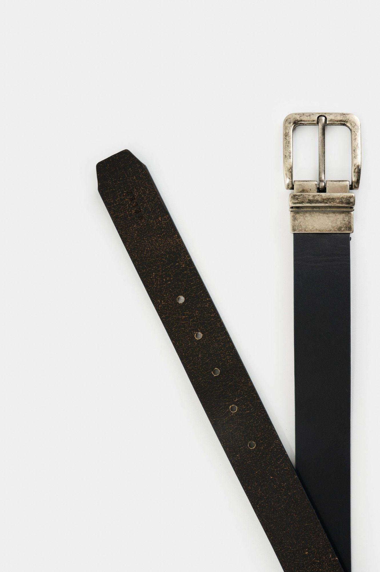 Vélez Cinturón Doble Faz Cuero Hombre Efos Azul Oscuro-2