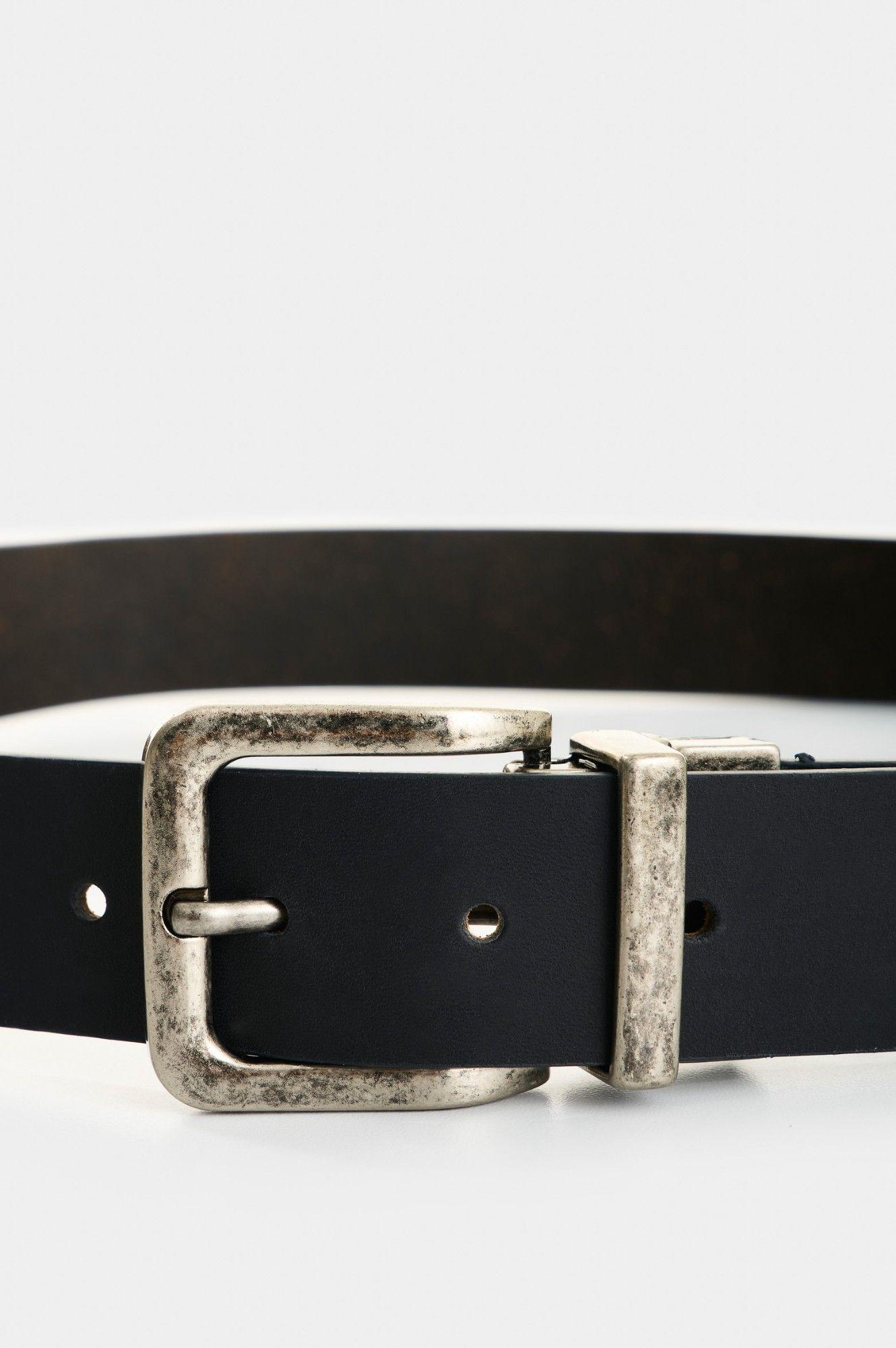 Vélez Cinturón Doble Faz Cuero Hombre Efos Azul Oscuro-3