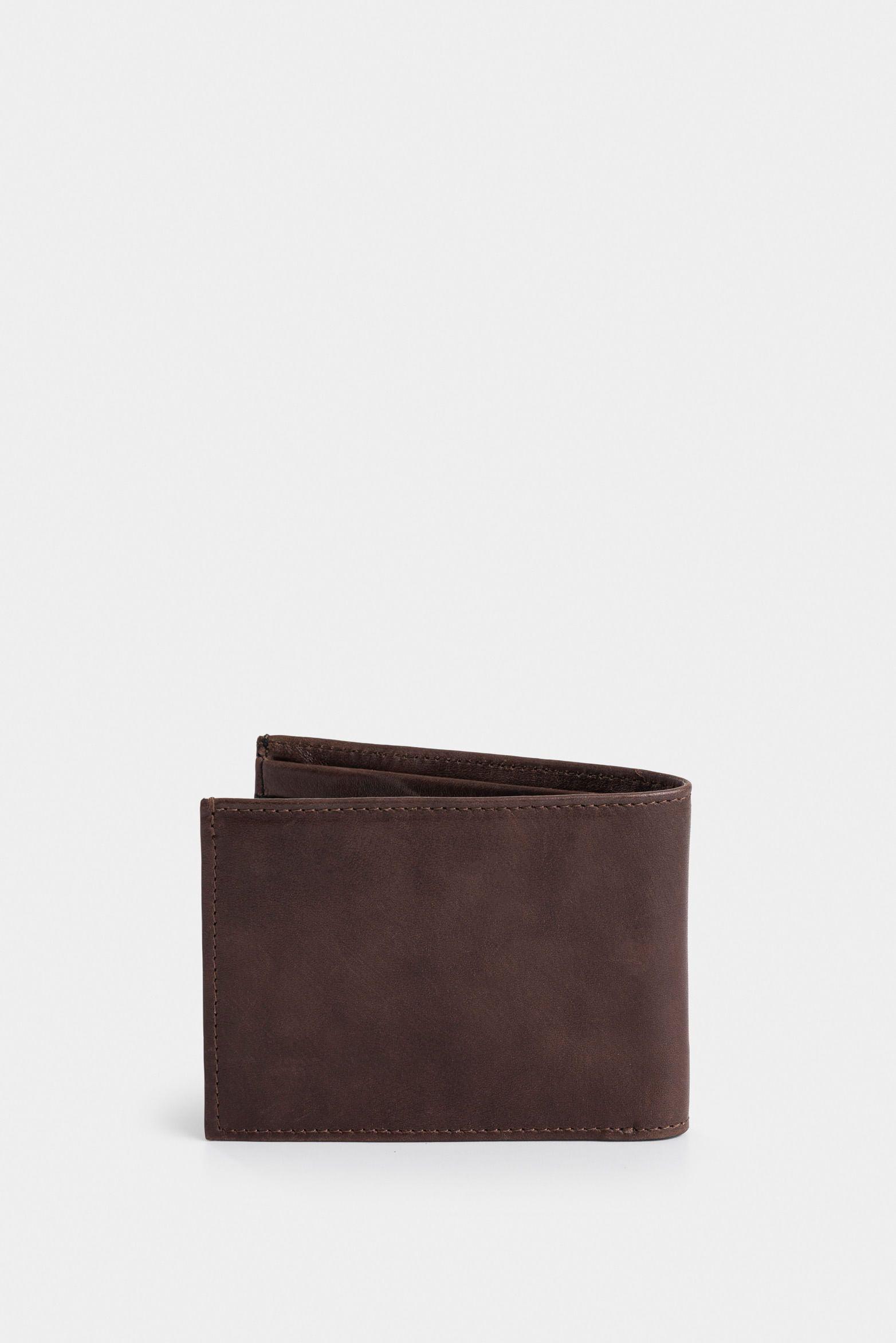 Billetera Ontario 3.0 de cuero para hombre detalle contraste café-2
