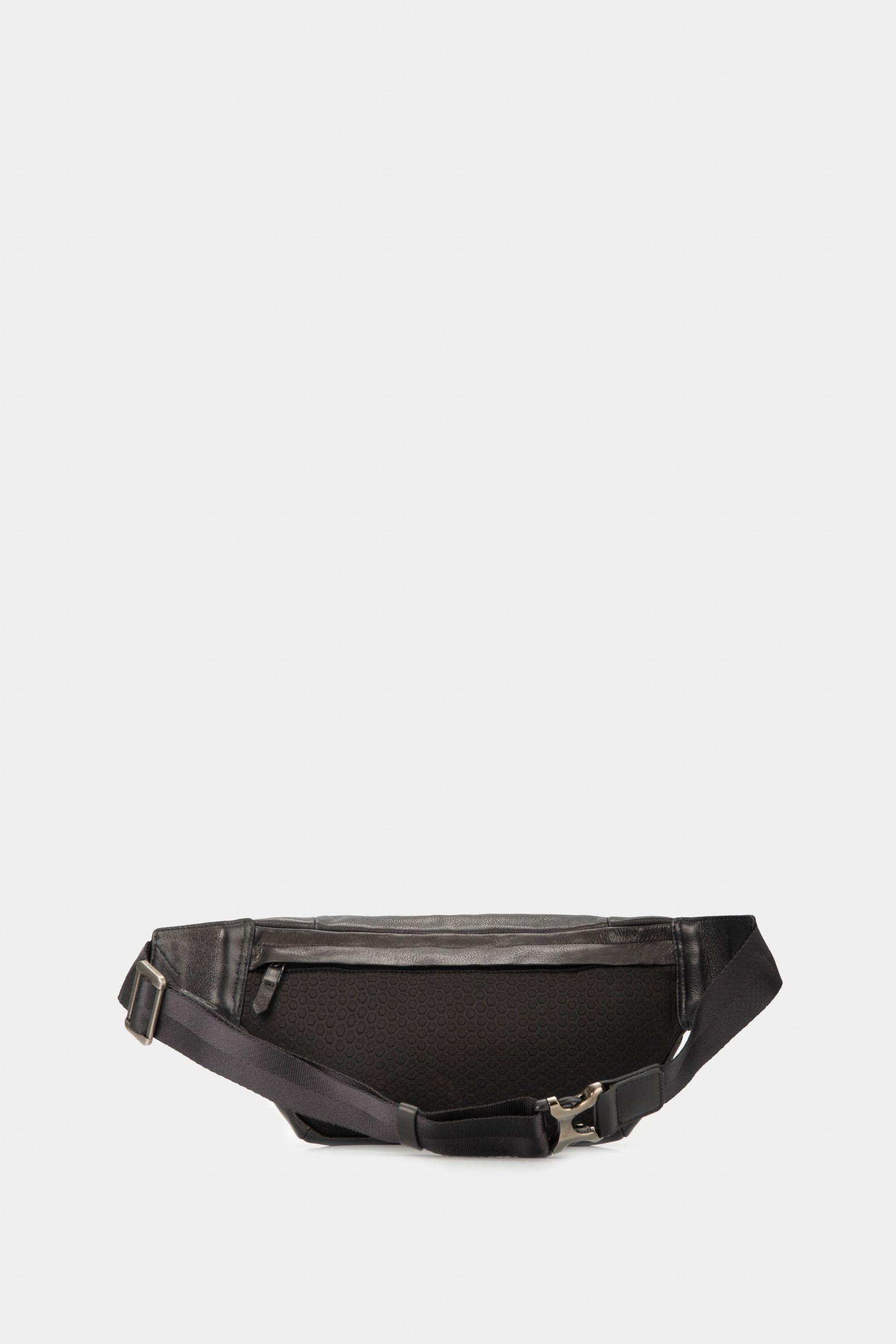 Riñonera tivoli de cuero para hombre reata en nylon  negro-2