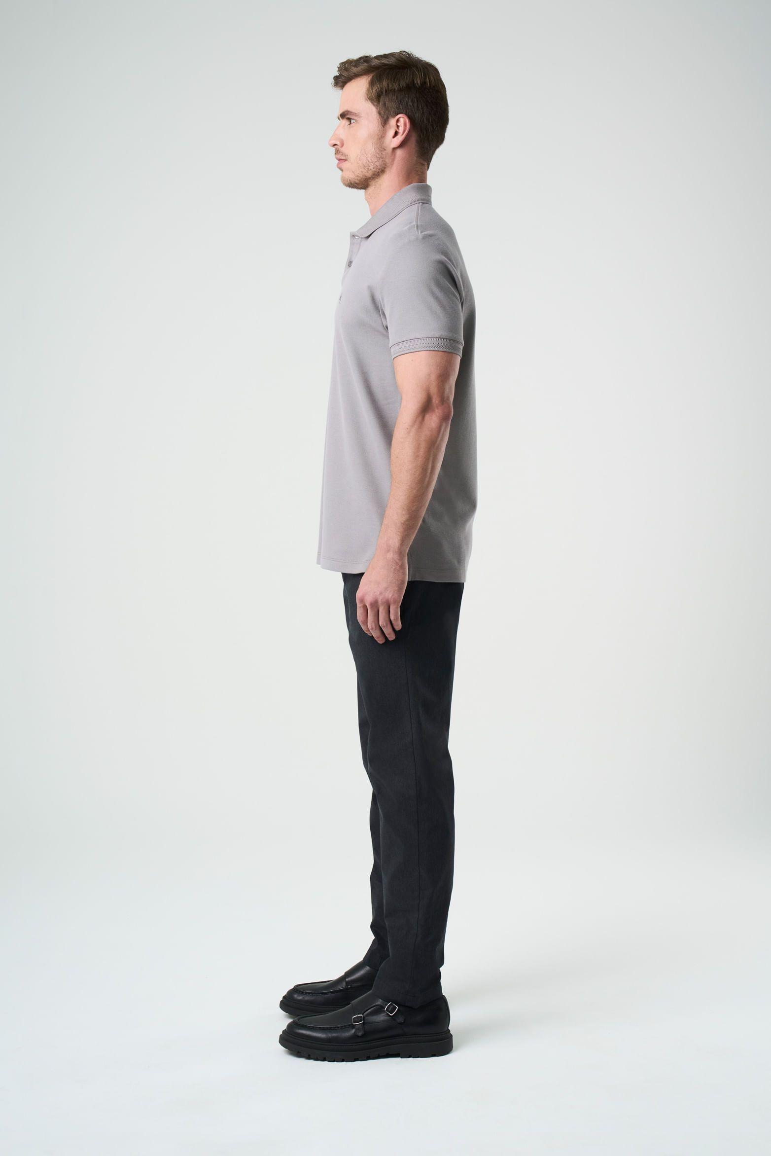 Polo Summer para hombre semi ajustada gris-1