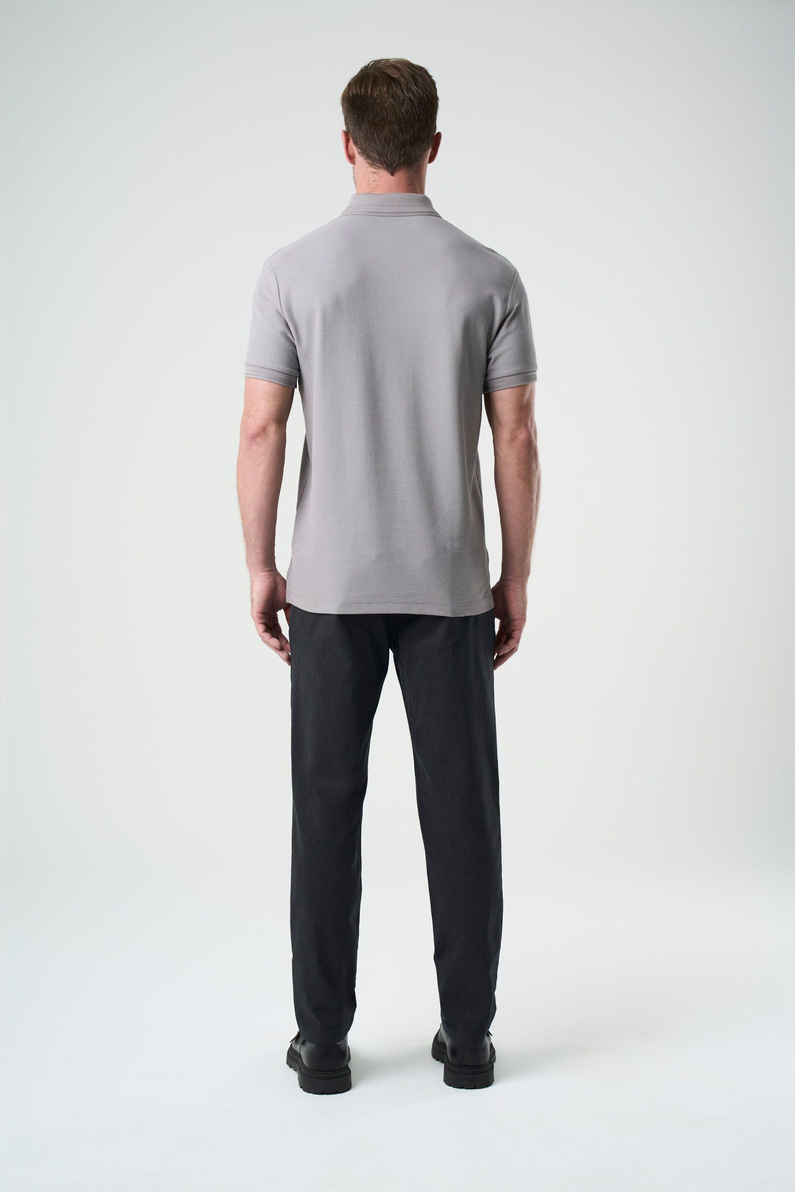 Polo Summer para hombre semi ajustada gris-2
