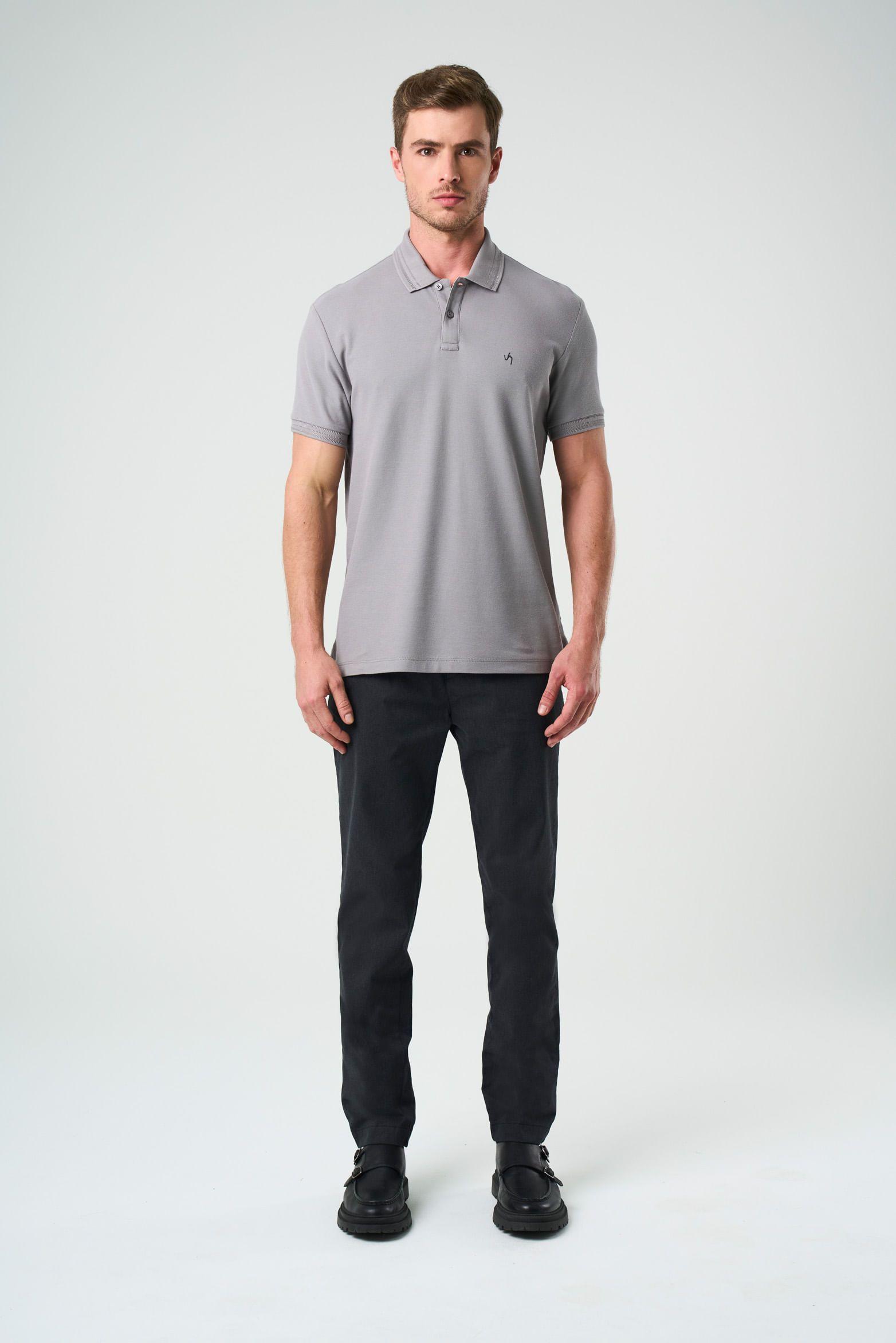 Polo Summer para hombre semi ajustada gris-3