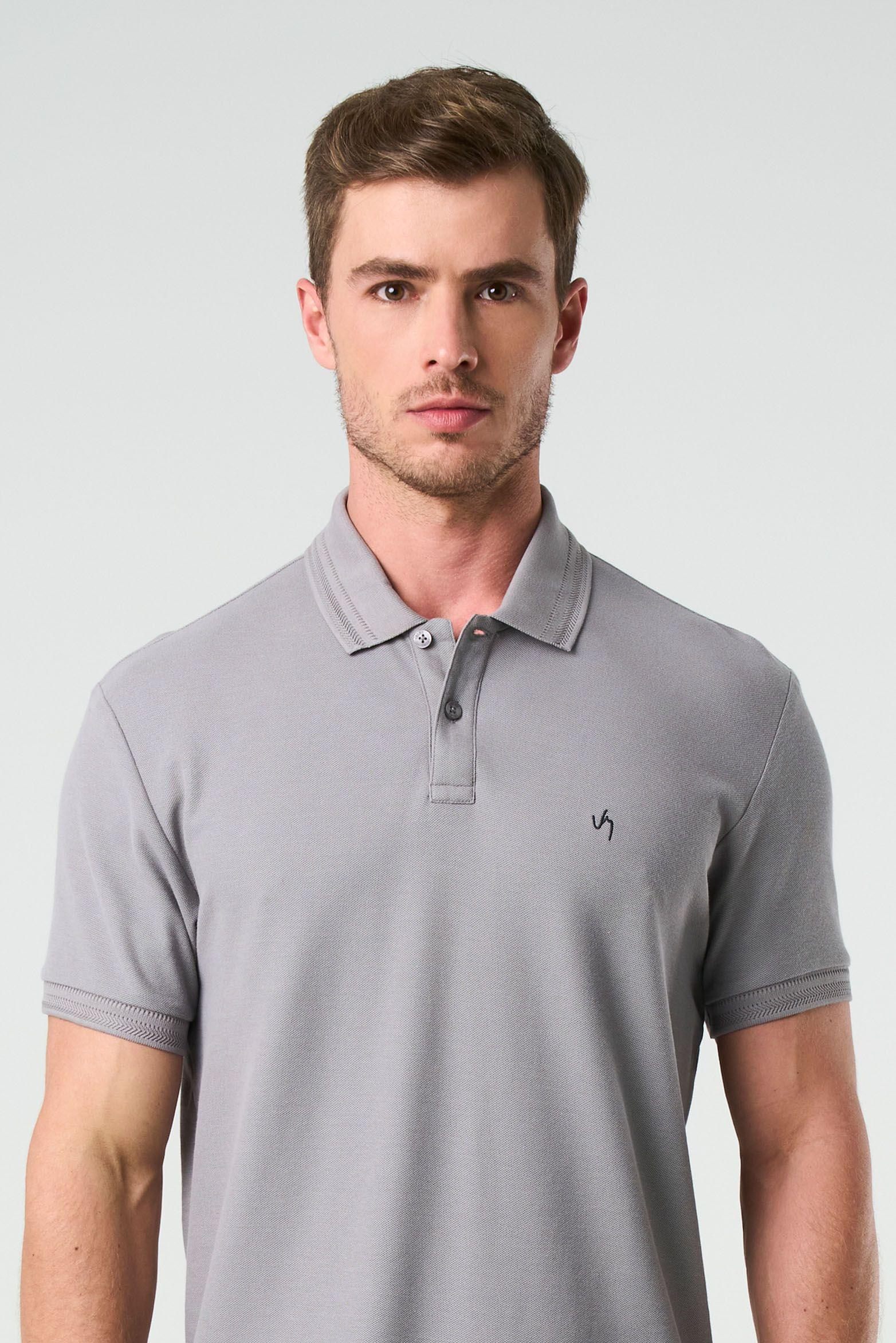 Polo Summer para hombre semi ajustada gris-5