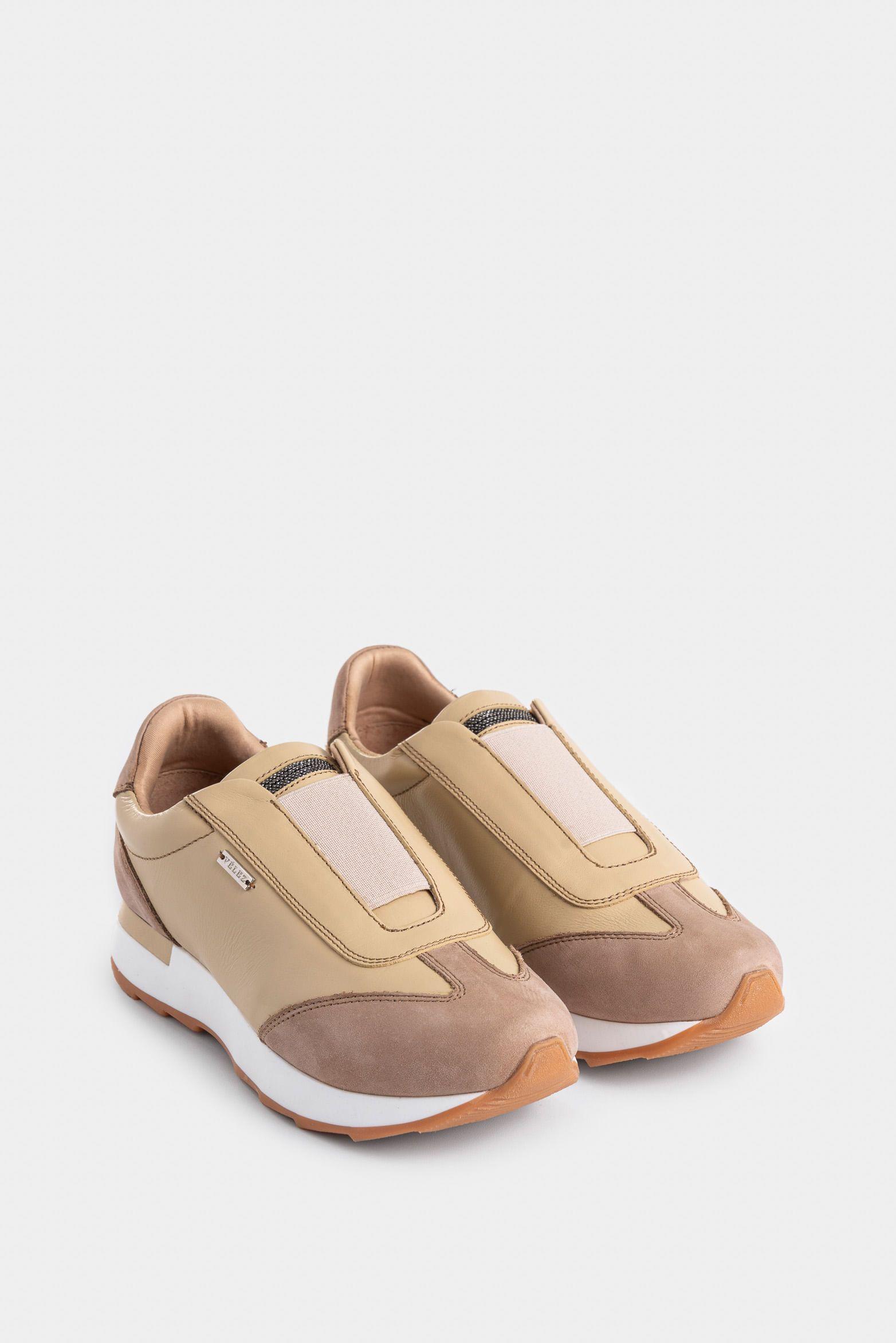 Mocasines zipa de cuero para mujer detalles millaré beige-1