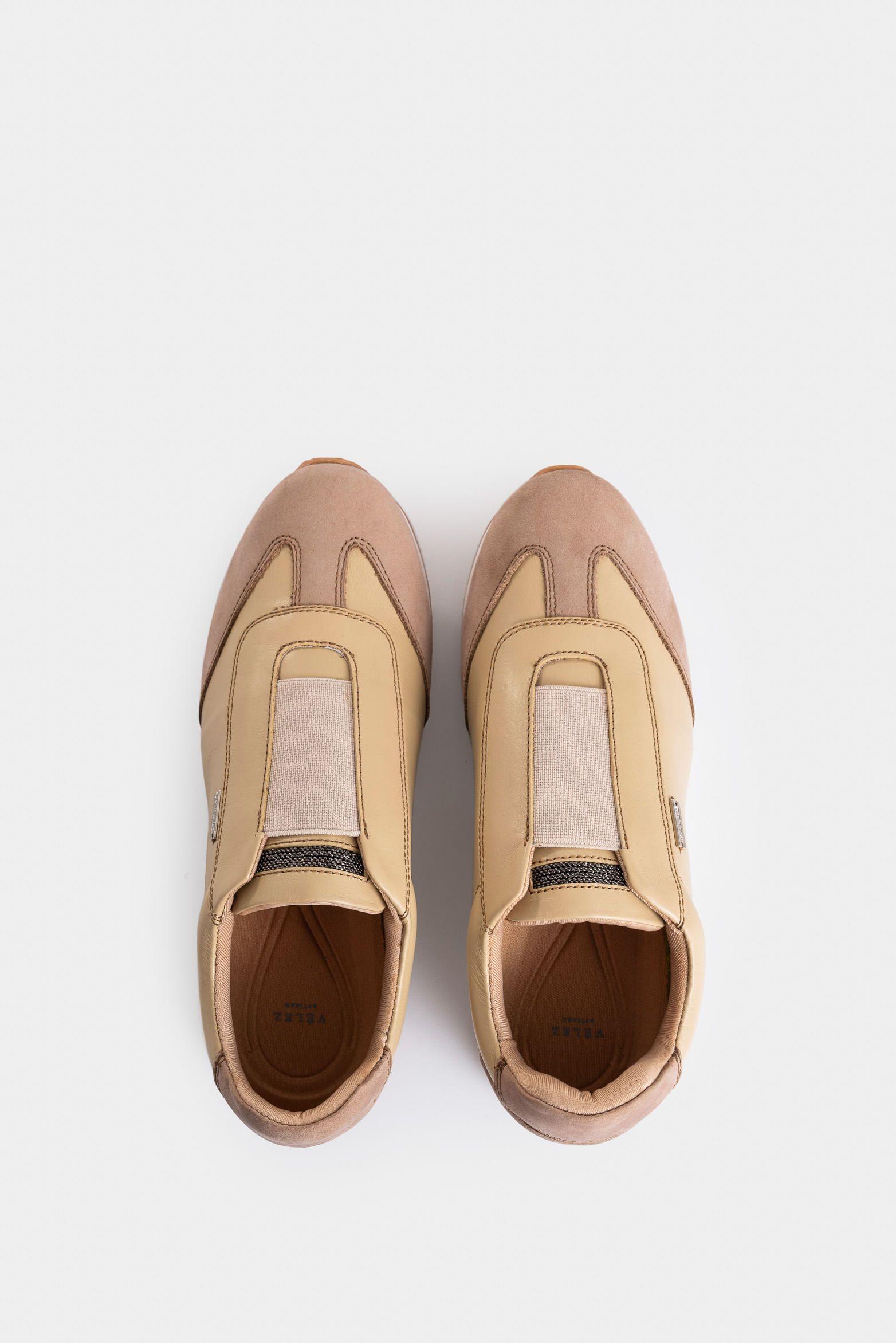 Mocasines zipa de cuero para mujer detalles millaré beige-3