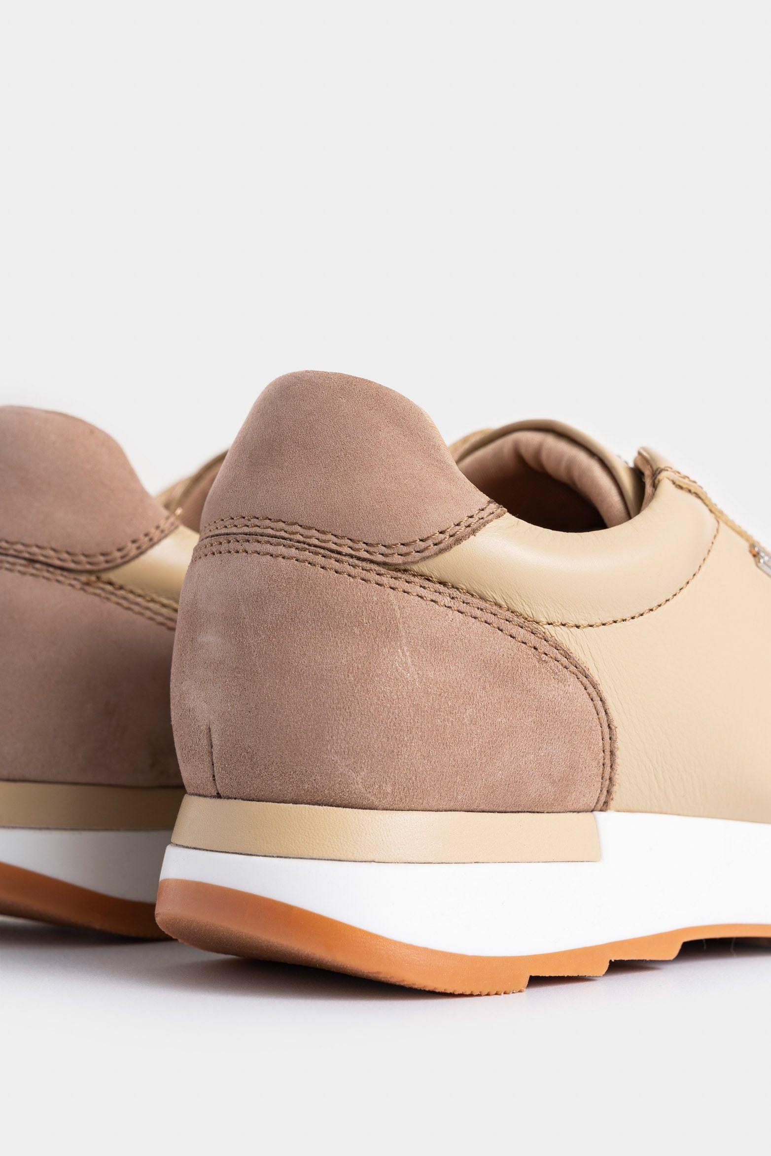Mocasines zipa de cuero para mujer detalles millaré beige-4