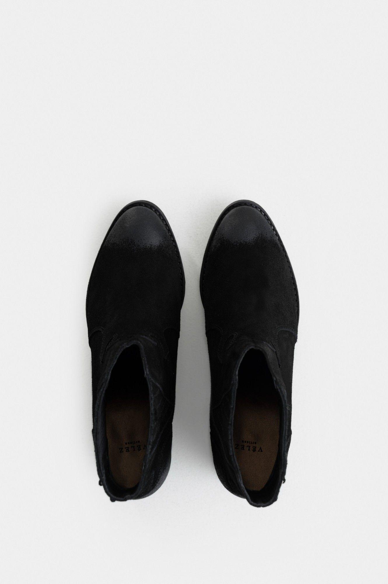 Vélez Botines Piccola En Carnaza Mujer Punta Encerada Negro-2