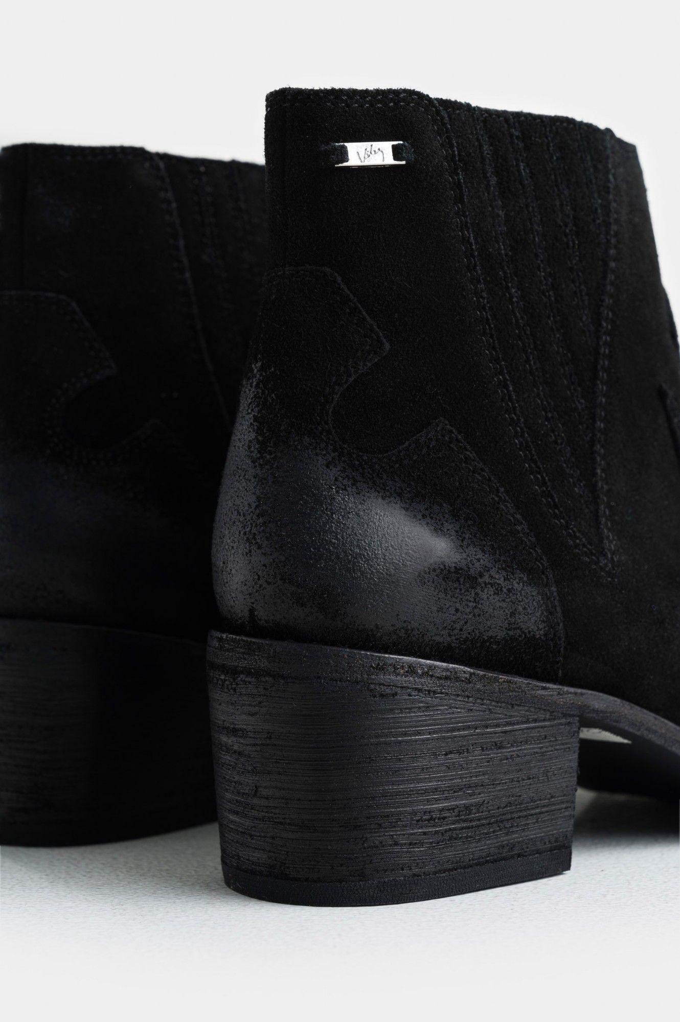 Vélez Botines Piccola En Carnaza Mujer Punta Encerada Negro-3