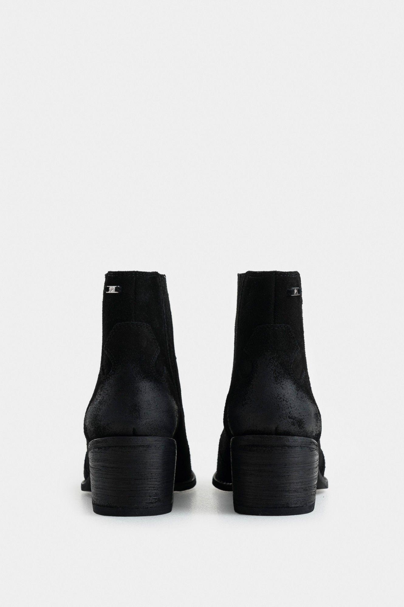 Vélez Botines Piccola En Carnaza Mujer Punta Encerada Negro-4