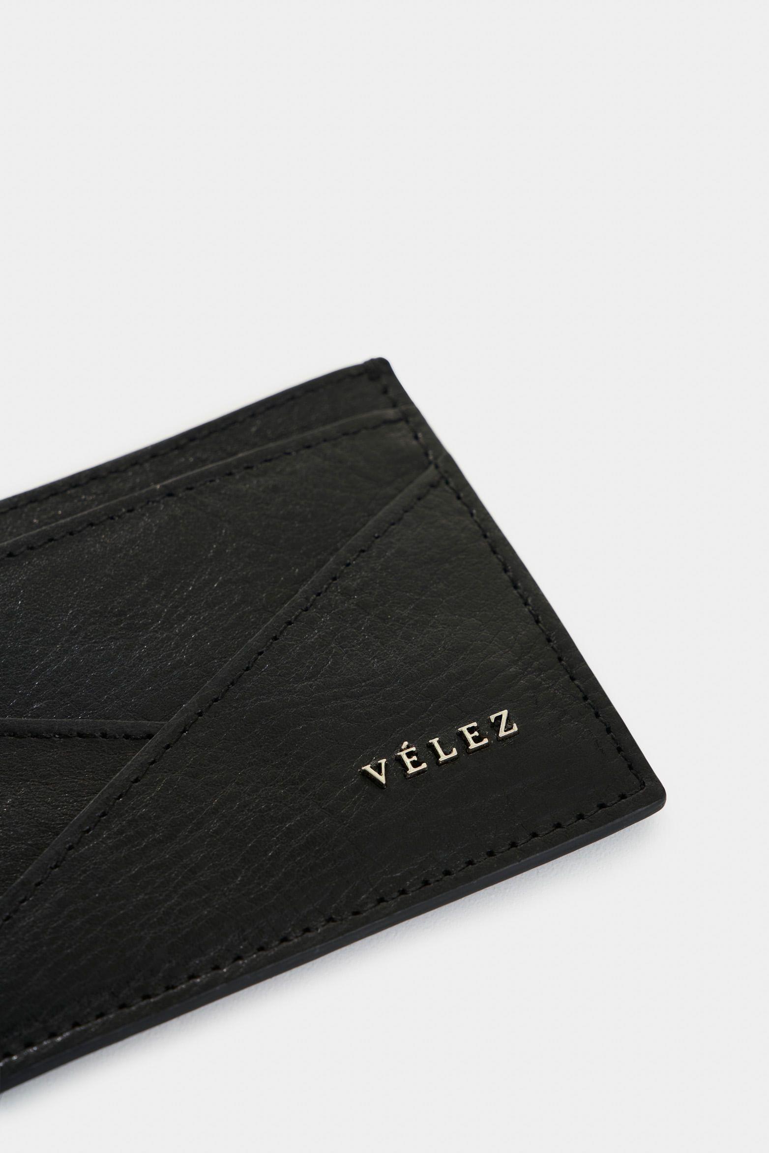 Vélez Porta Documentos De Cuero Para Hombre Dalia Negro-3