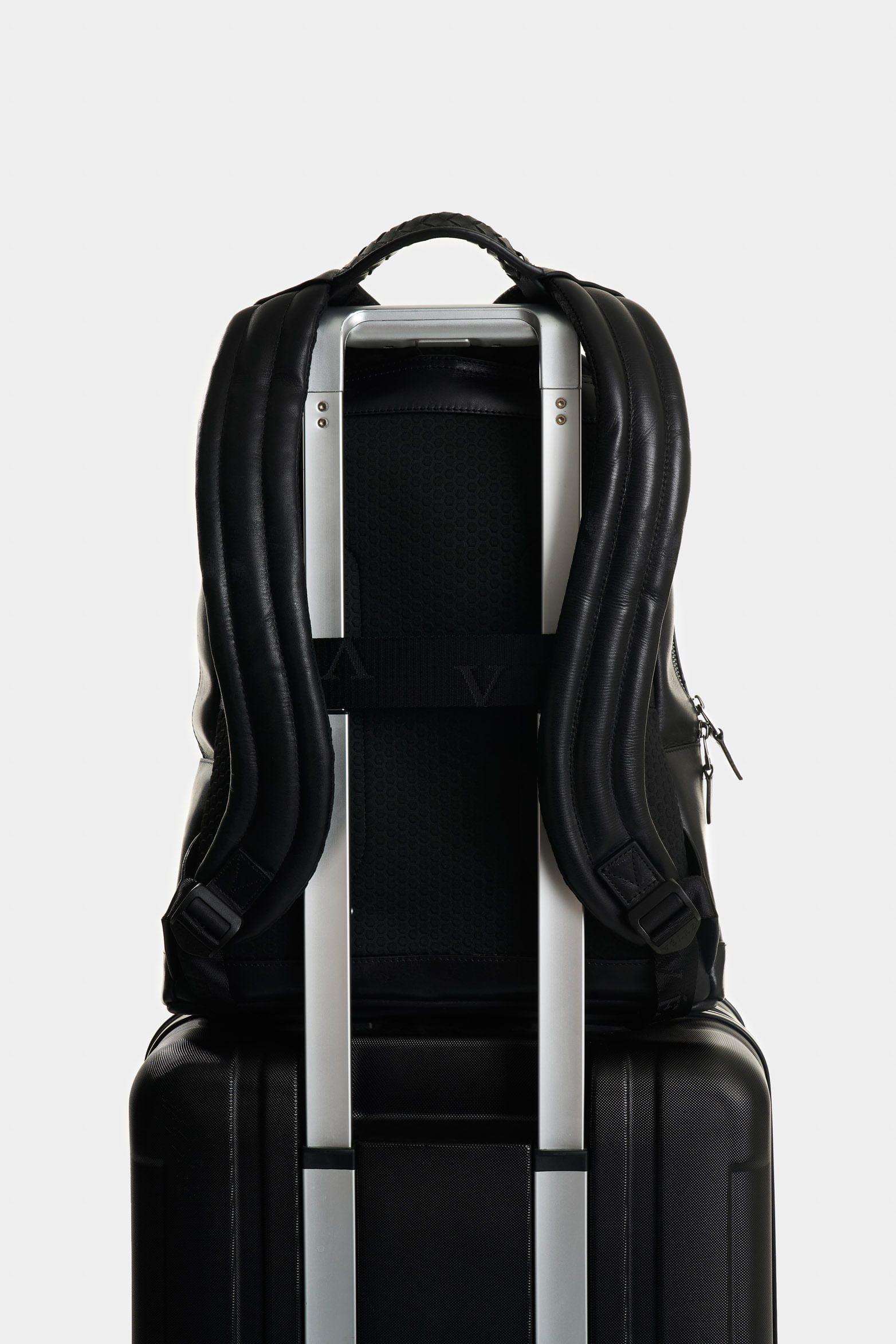 Vélez Mochila Bolet Cuero Liso  Hombre Efecto Vintage Negro-2