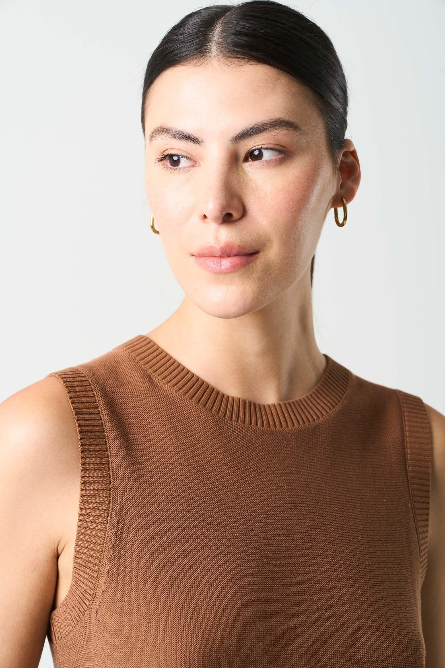 Vélez Polera Top Tejido Astromelia Para Mujer Liviano Miel-5