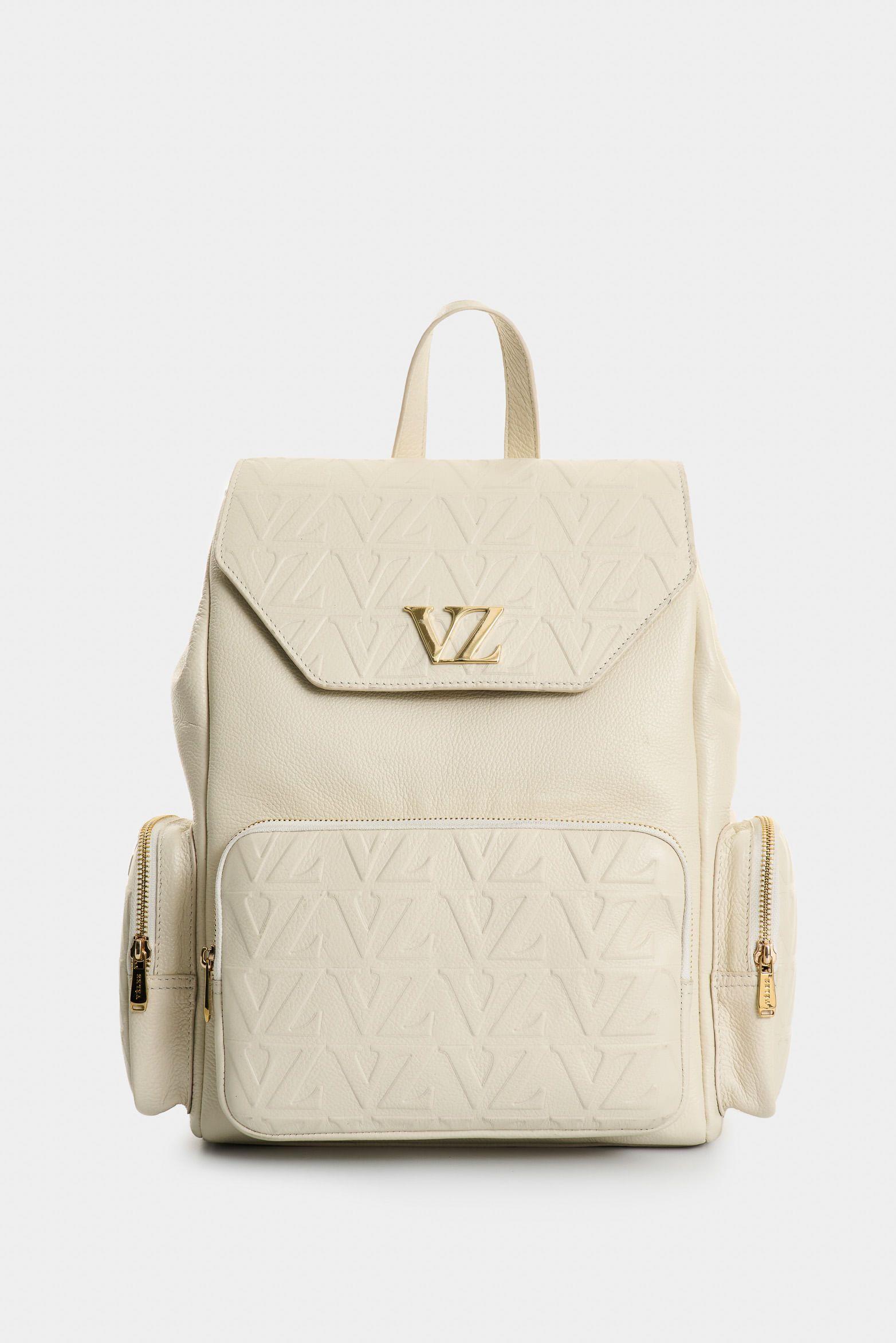 Vélez Mochila Silene De Cuero Para Mujer Monogram Blanco-0