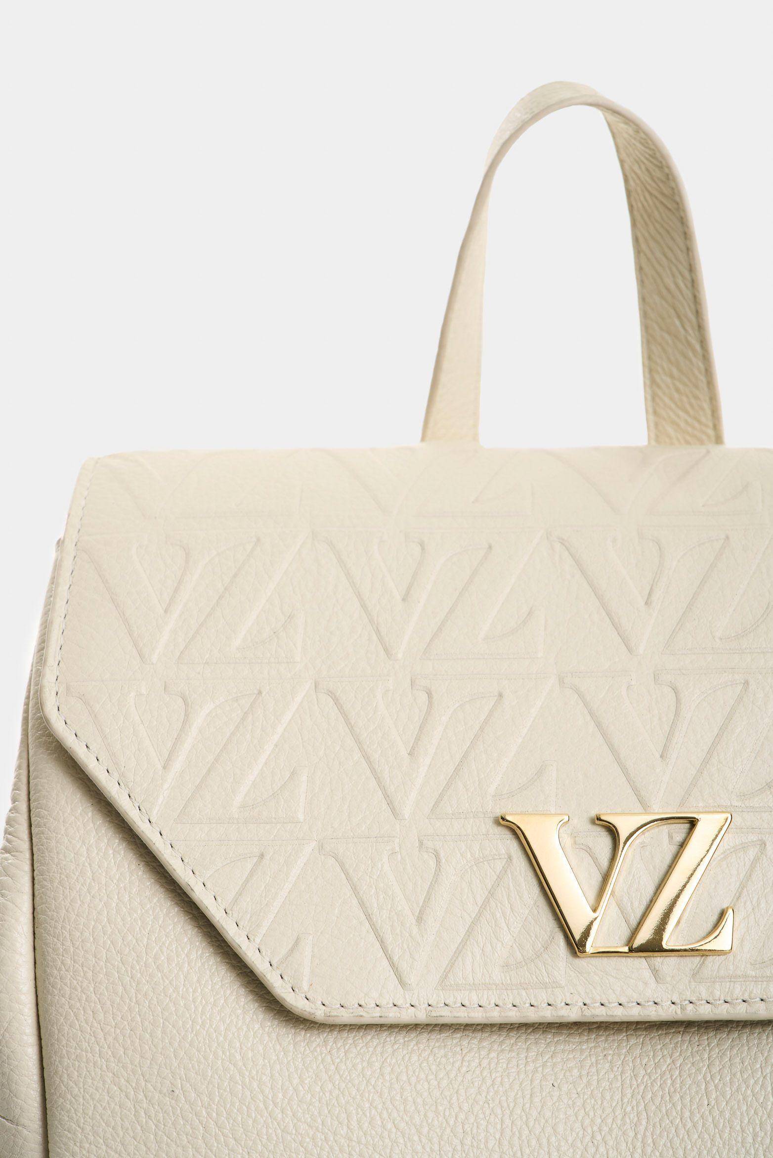 Vélez Mochila Silene De Cuero Para Mujer Monogram Blanco-3