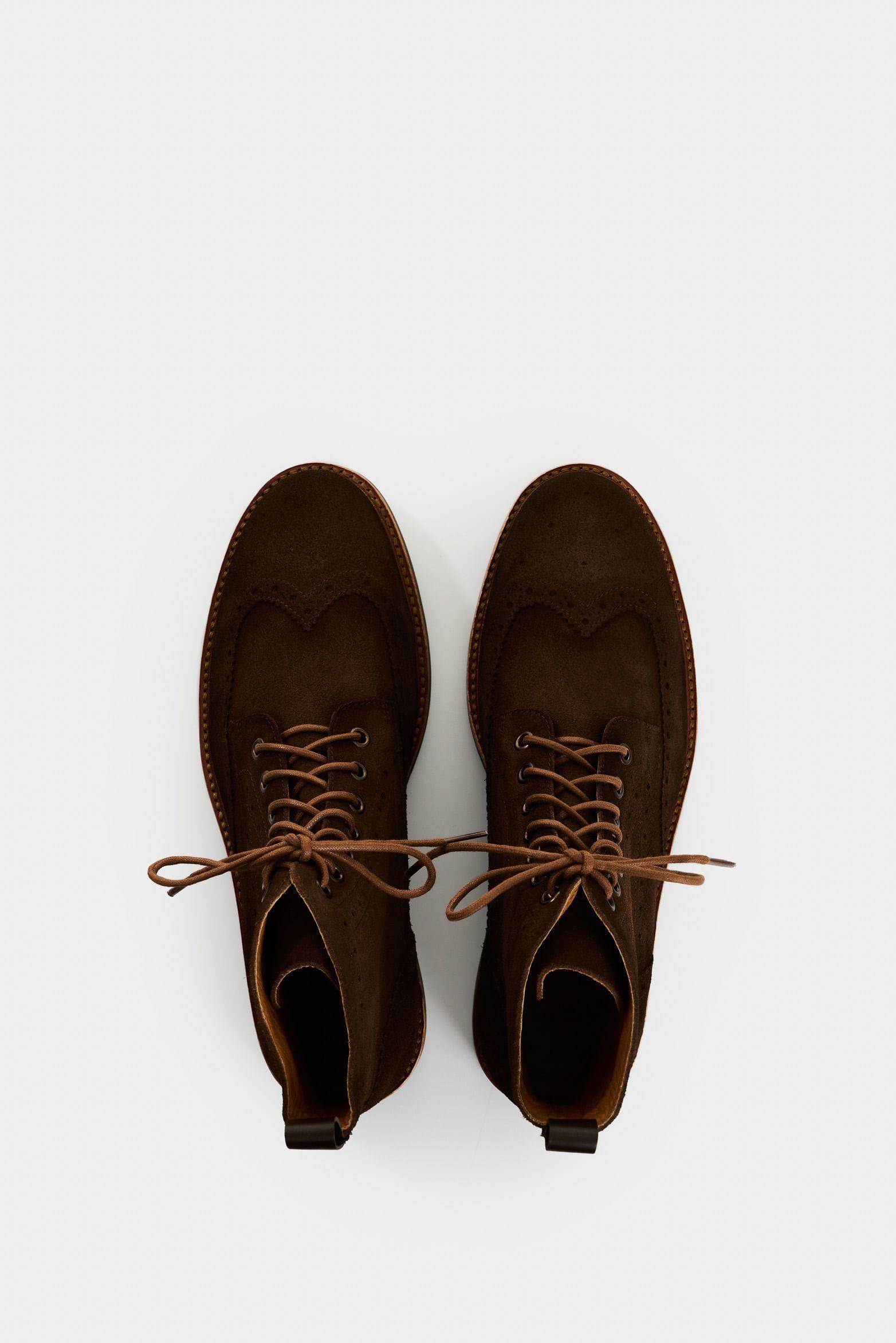 Vélez Botas Silene Cuero Gamuza Hombre Silueta Formal Cafe-3