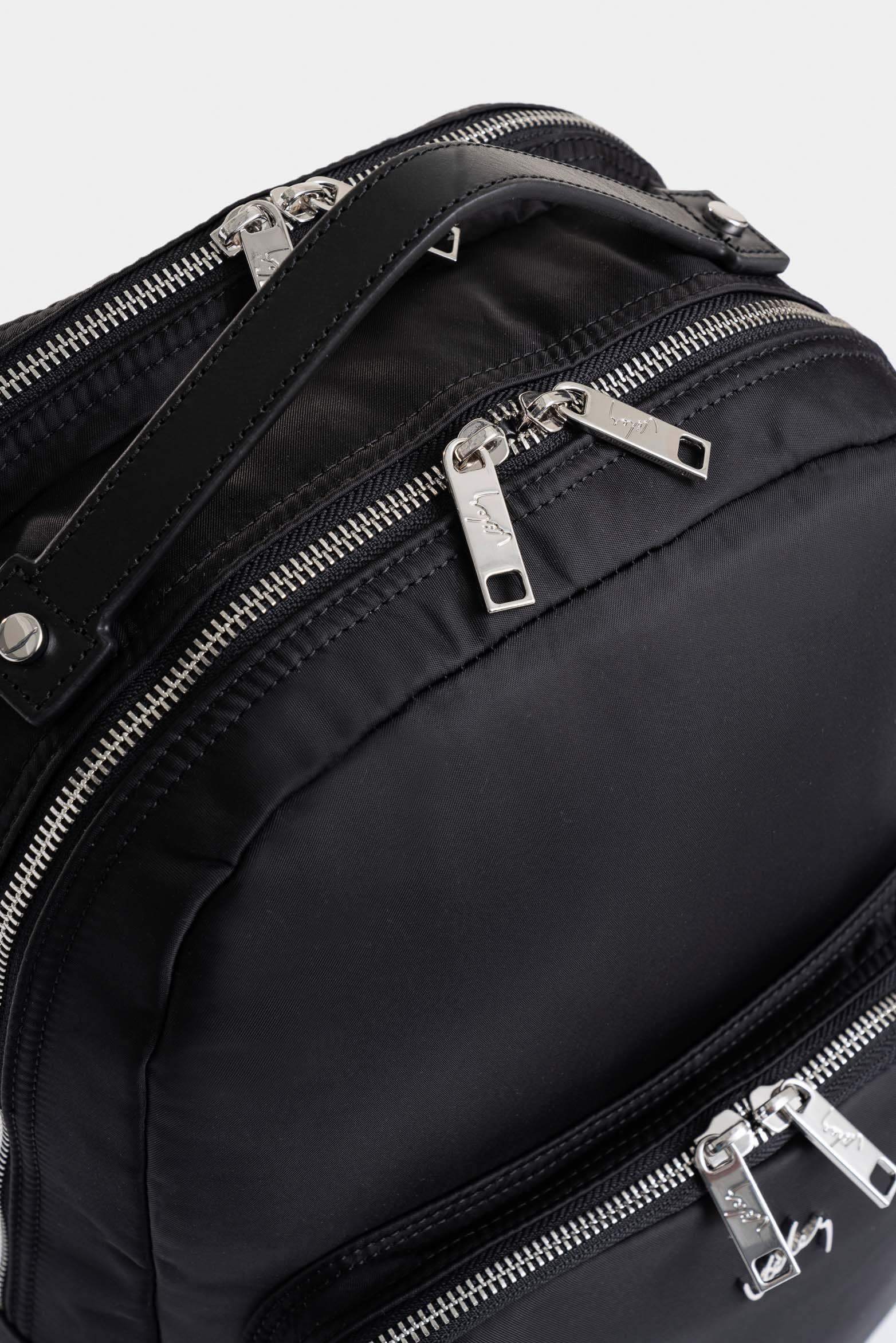 Morral Púrpura de lona para mujer manija cuero negro-3