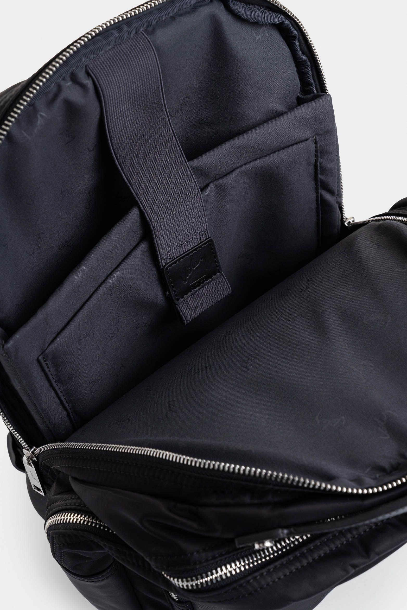 Morral Púrpura de lona para mujer manija cuero negro-4