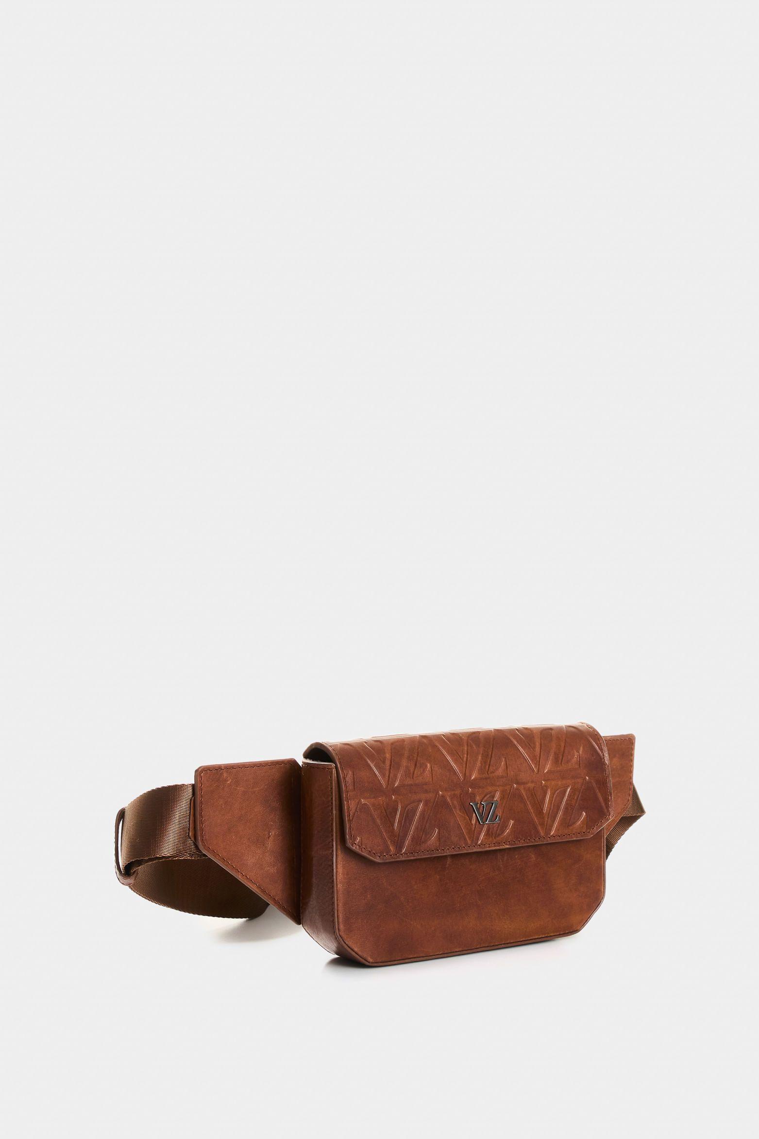 Vélez Riñonera Dune De Cuero Hombre Silueta Hexagonal Miel-1