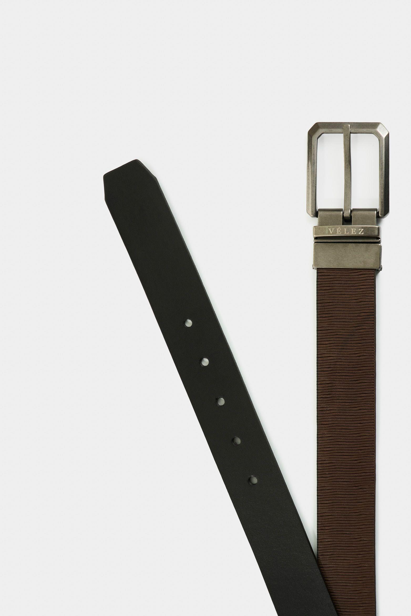 Vélez Cinturón Reversible De Cuero Hombre Lucian Combinado-2