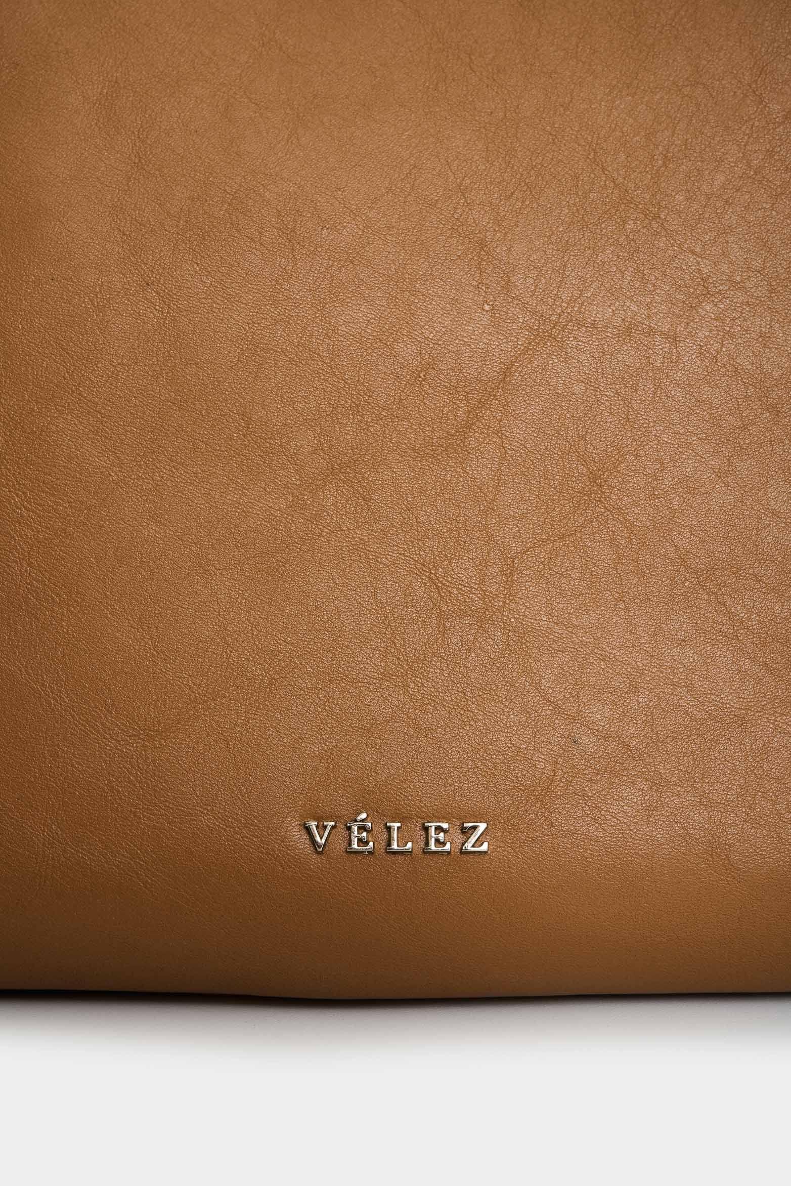 Vélez Shopping De Cuero  Mujer Ailana Miel-3