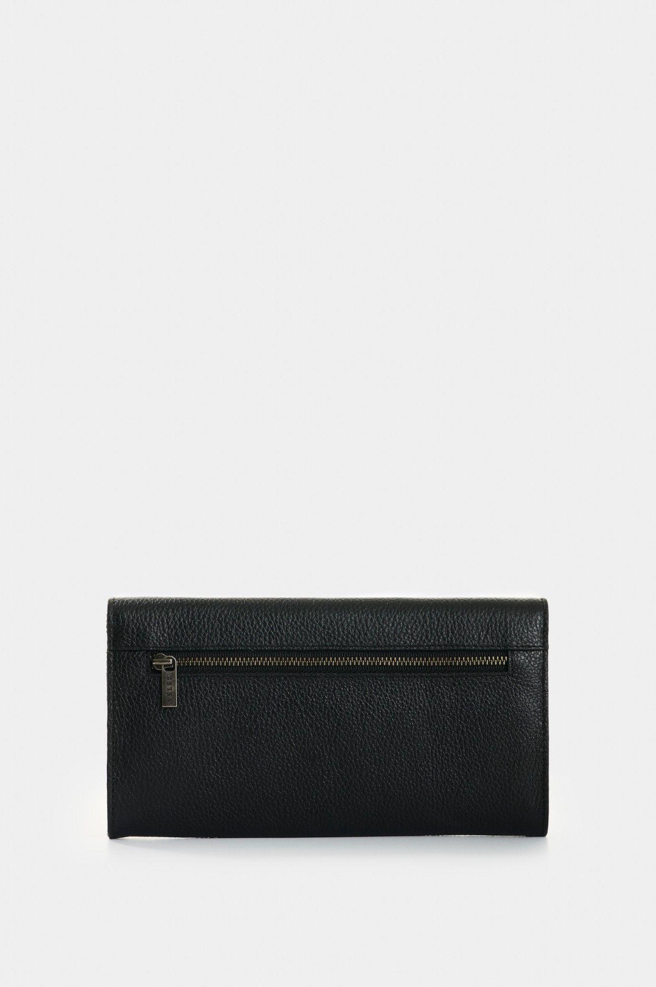 Vélez Billetera Porta Chequera Cuero Mujer Marina Negro-2