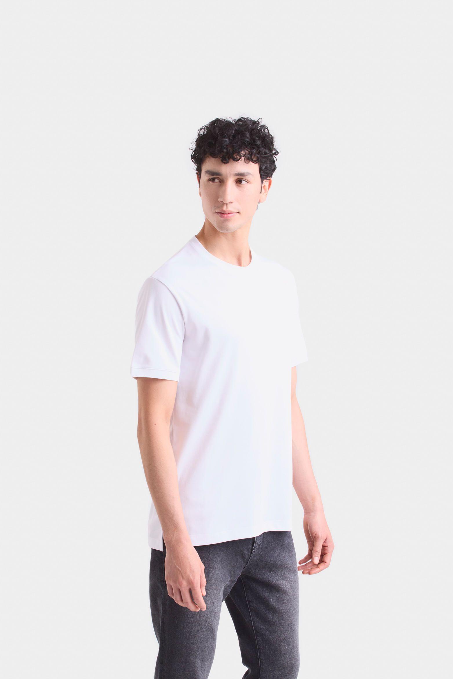Camiseta micropima Arizona para hombre semi ajustada Blanco-2