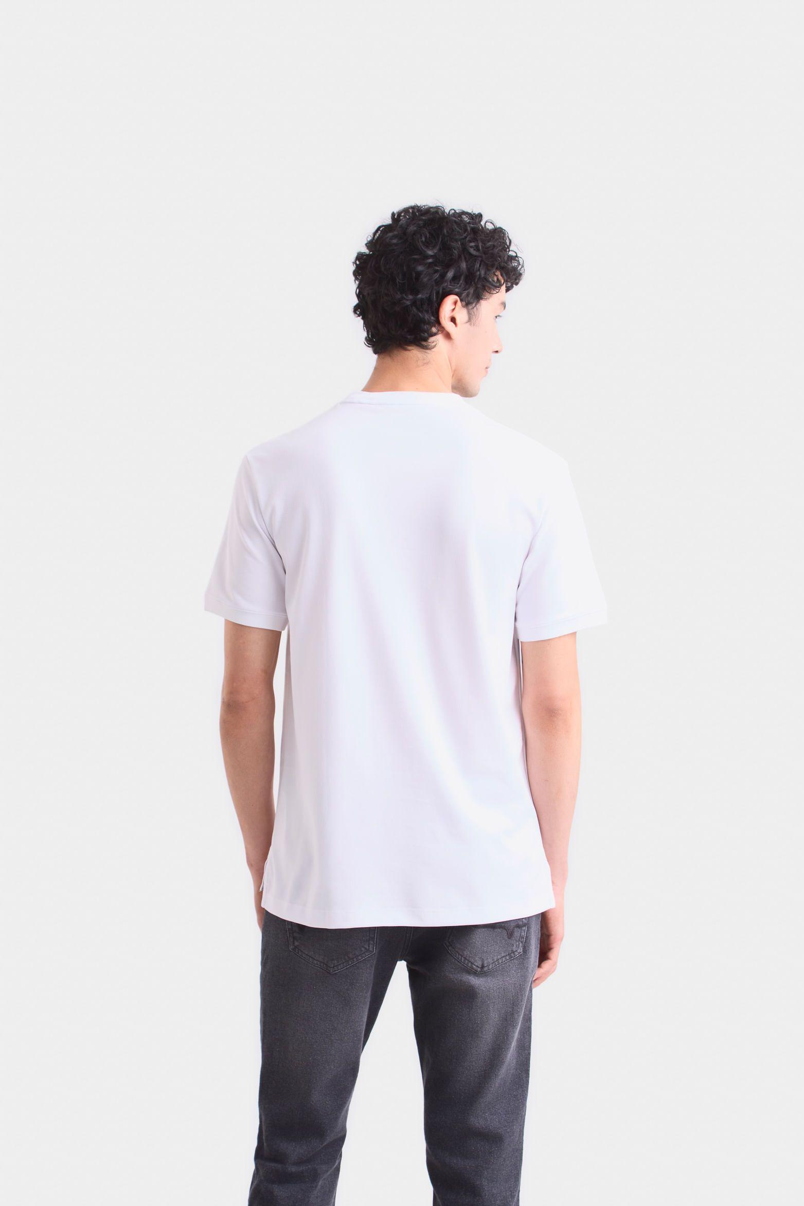 Camiseta micropima Arizona para hombre semi ajustada Blanco-4