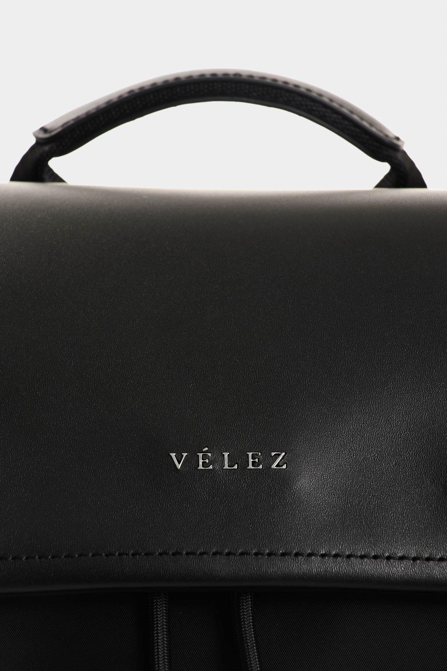 Vélez Tula Morral En Lona Y Cuero  Mujer Terra Negro-3