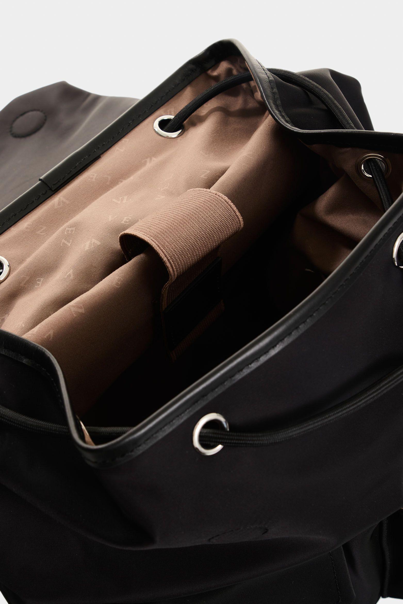 Vélez Tula Morral En Lona Y Cuero  Mujer Terra Negro-4