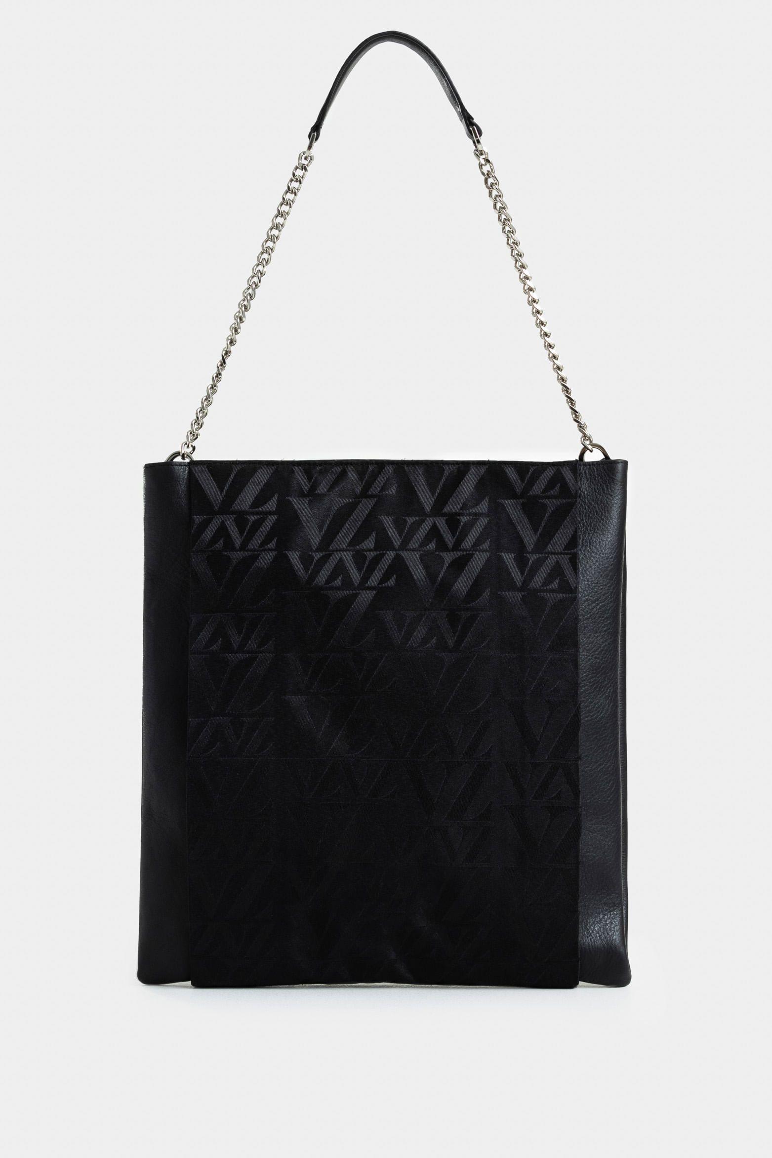 Shopping glyceria de cuero y lona para mujer monogram Negro-2