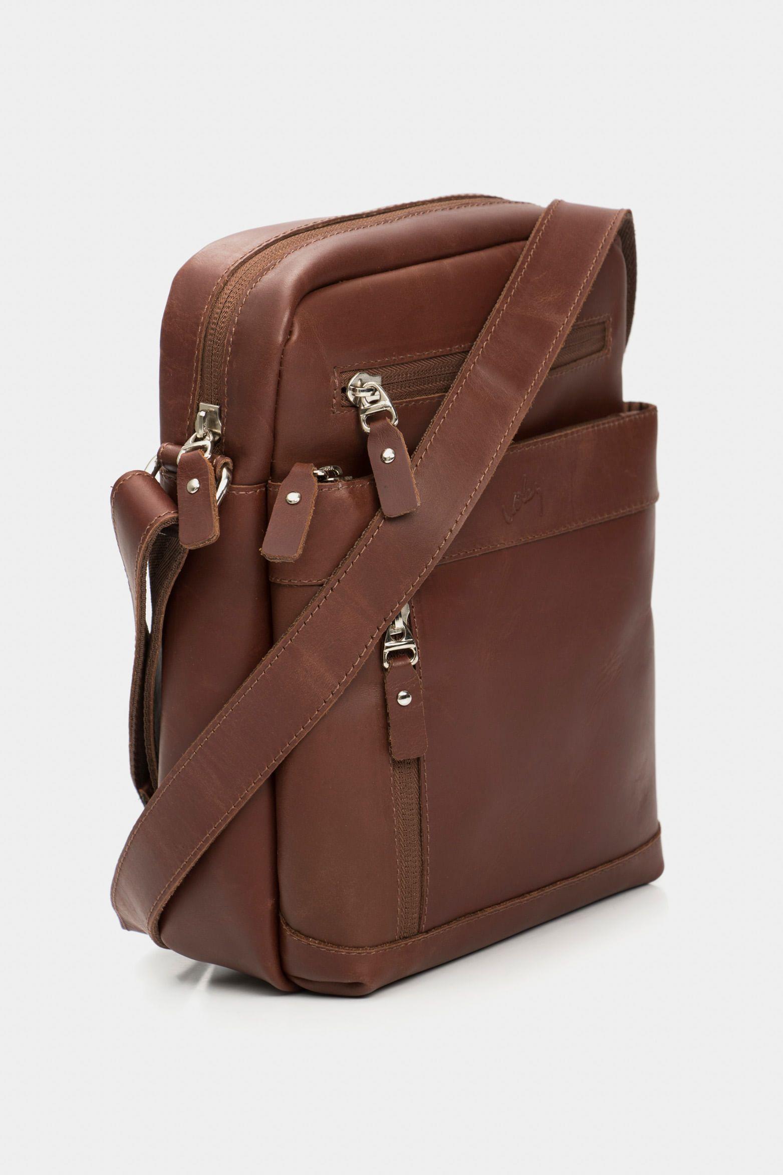 Manos Libres grecia de cuero para hombre vintage Cafe-2