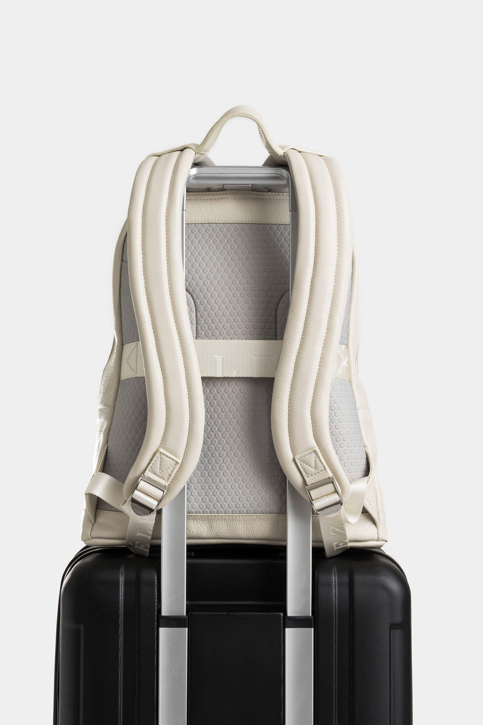 Morral Brumia de cuero para mujer estructurado blanco-2