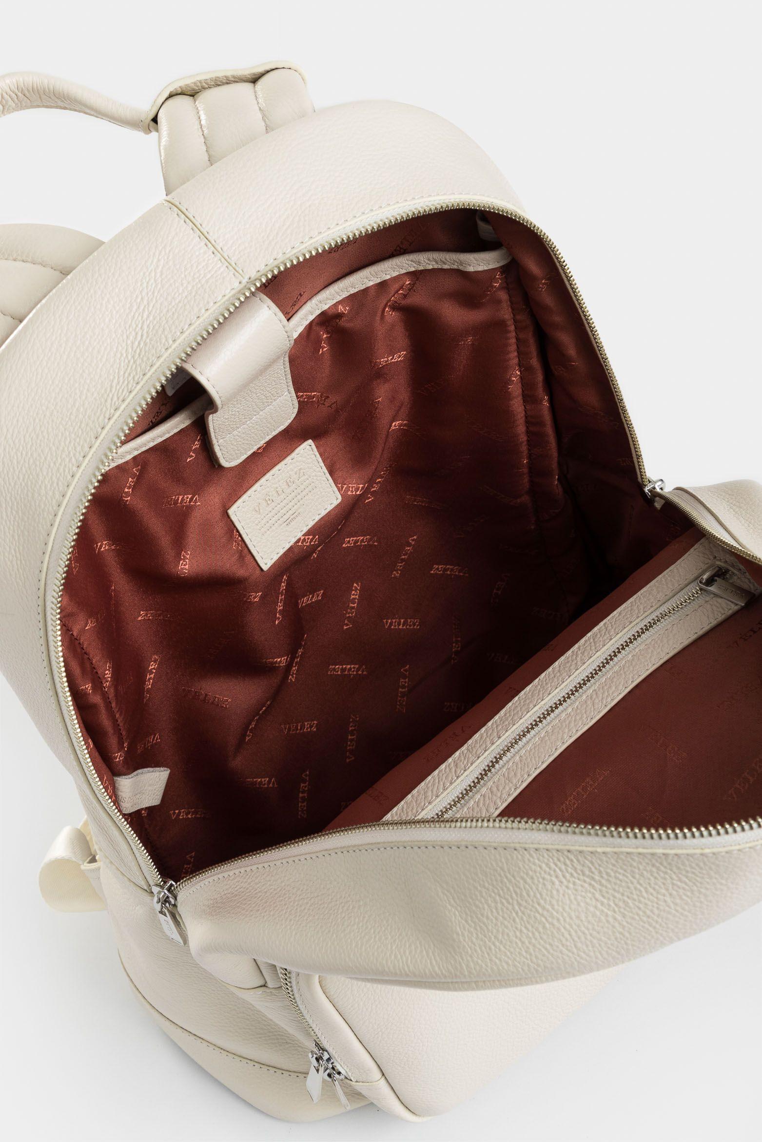 Morral Brumia de cuero para mujer estructurado blanco-4