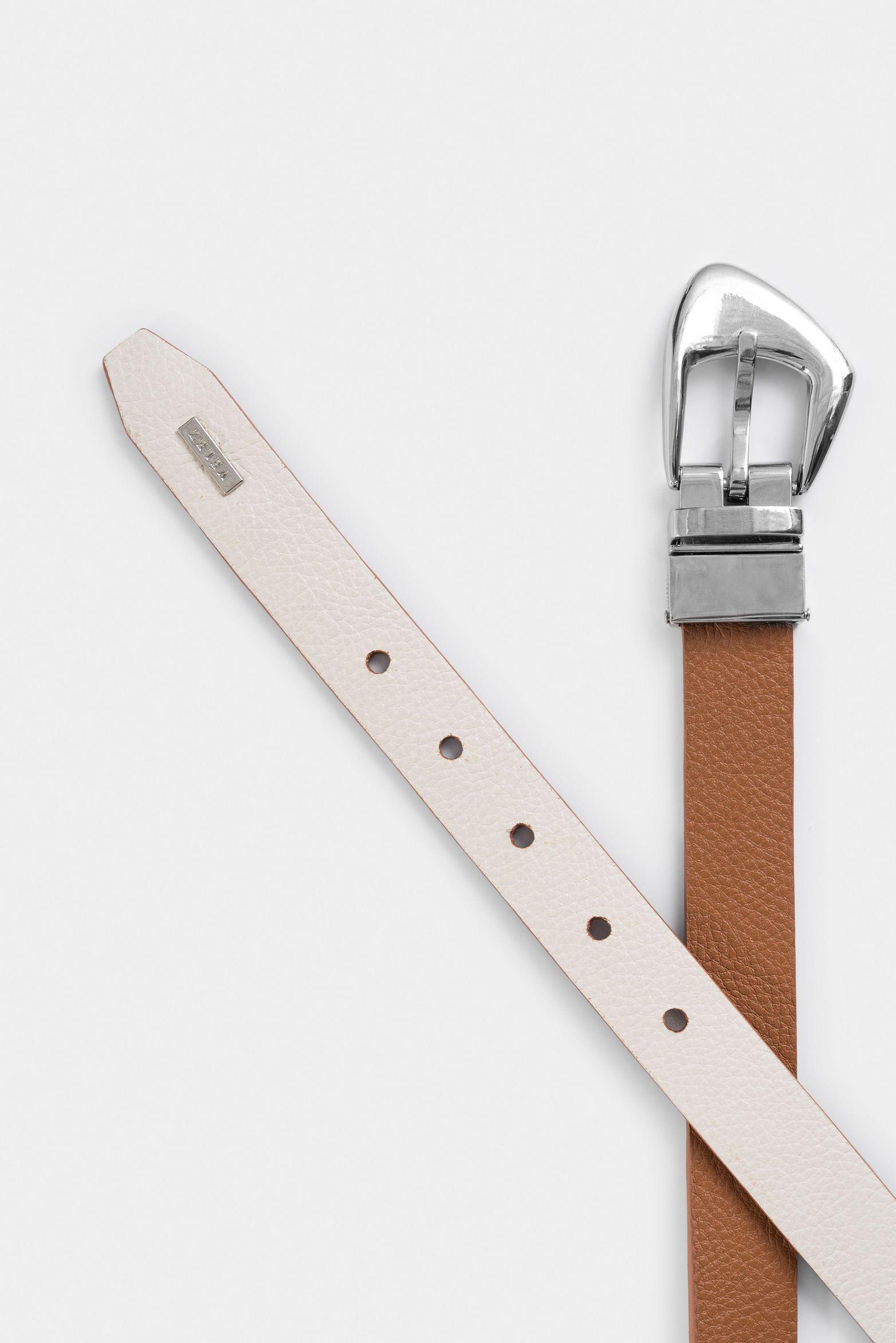 Vélez Cinturón Doble Faz Dusk Cuero Mujer Puntera Hexagonal Miel Xl-2