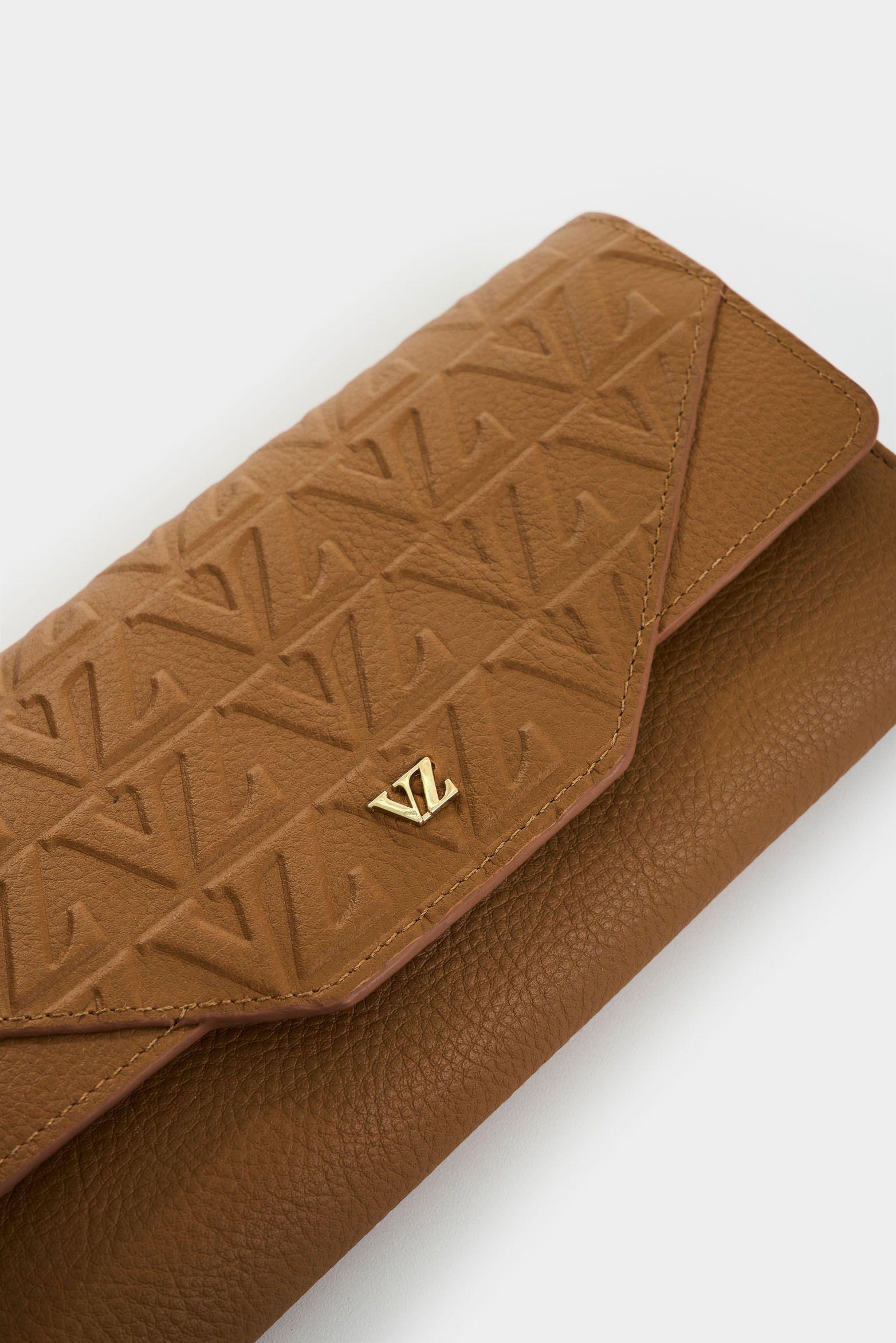 Vélez Porta Chequera De Cuero Para Mujer Damasco Miel-3