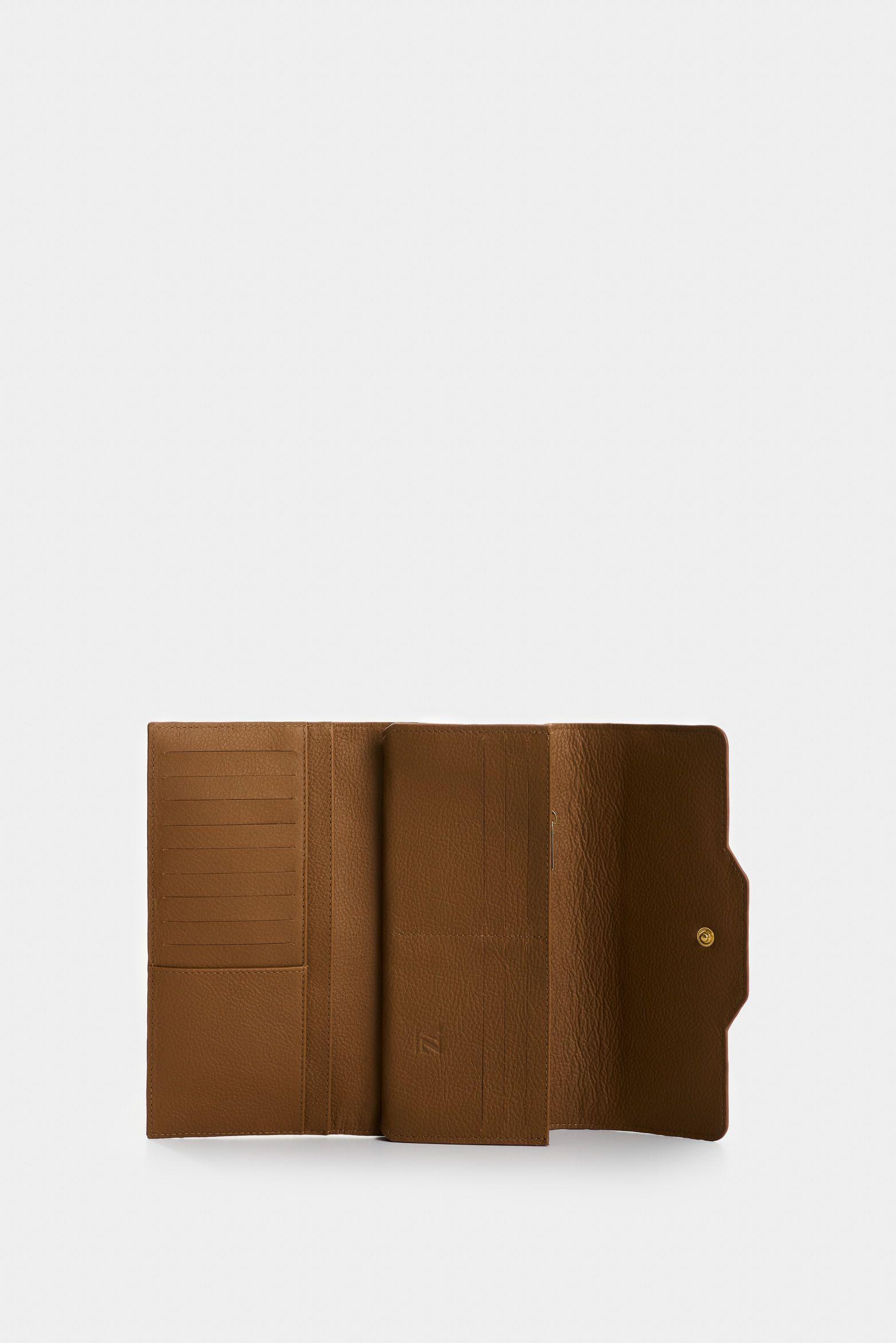 Vélez Porta Chequera De Cuero Para Mujer Damasco Miel-4