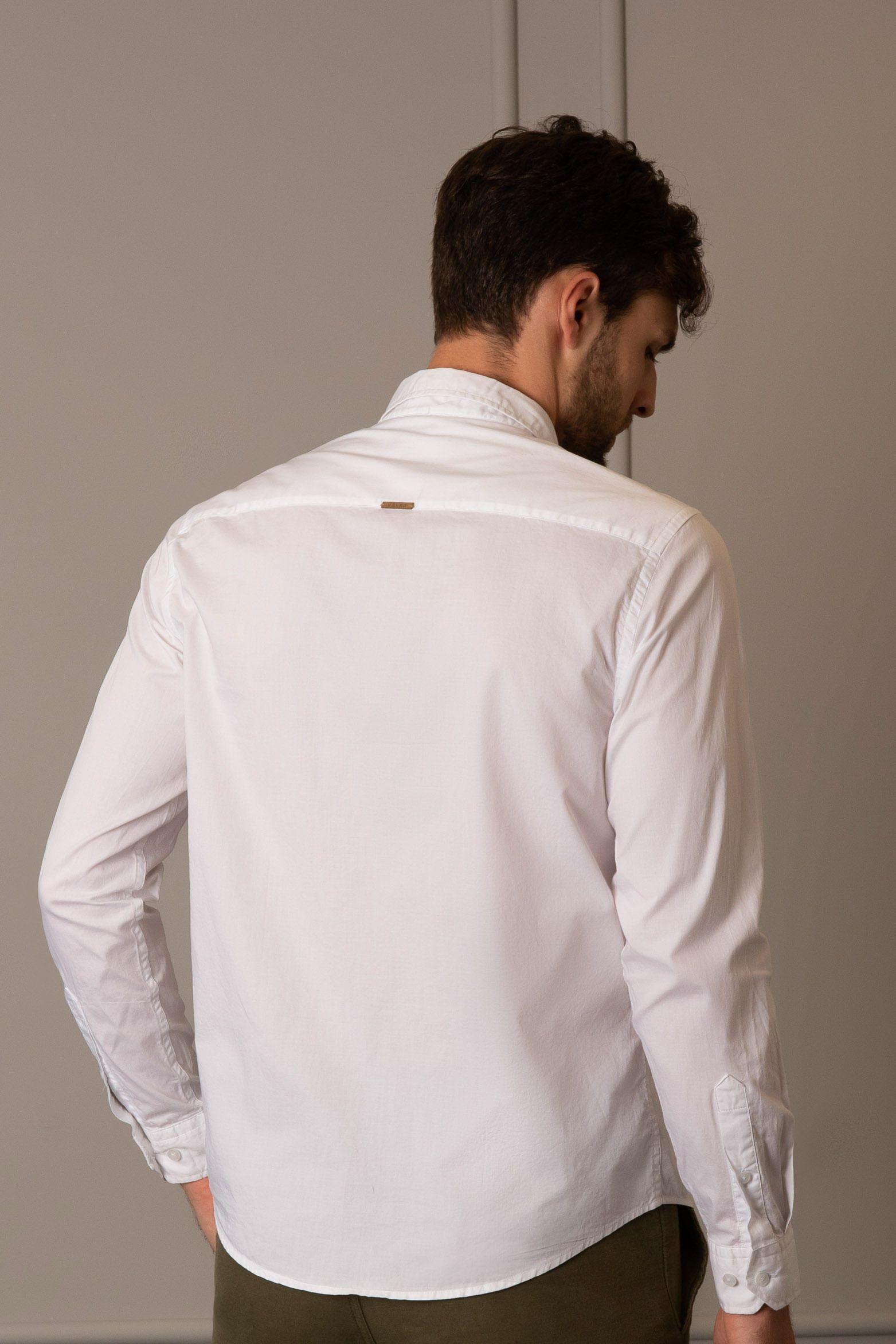 Vélez Camisa Manga Larga Popelina Hombre Clásico Blanco-3