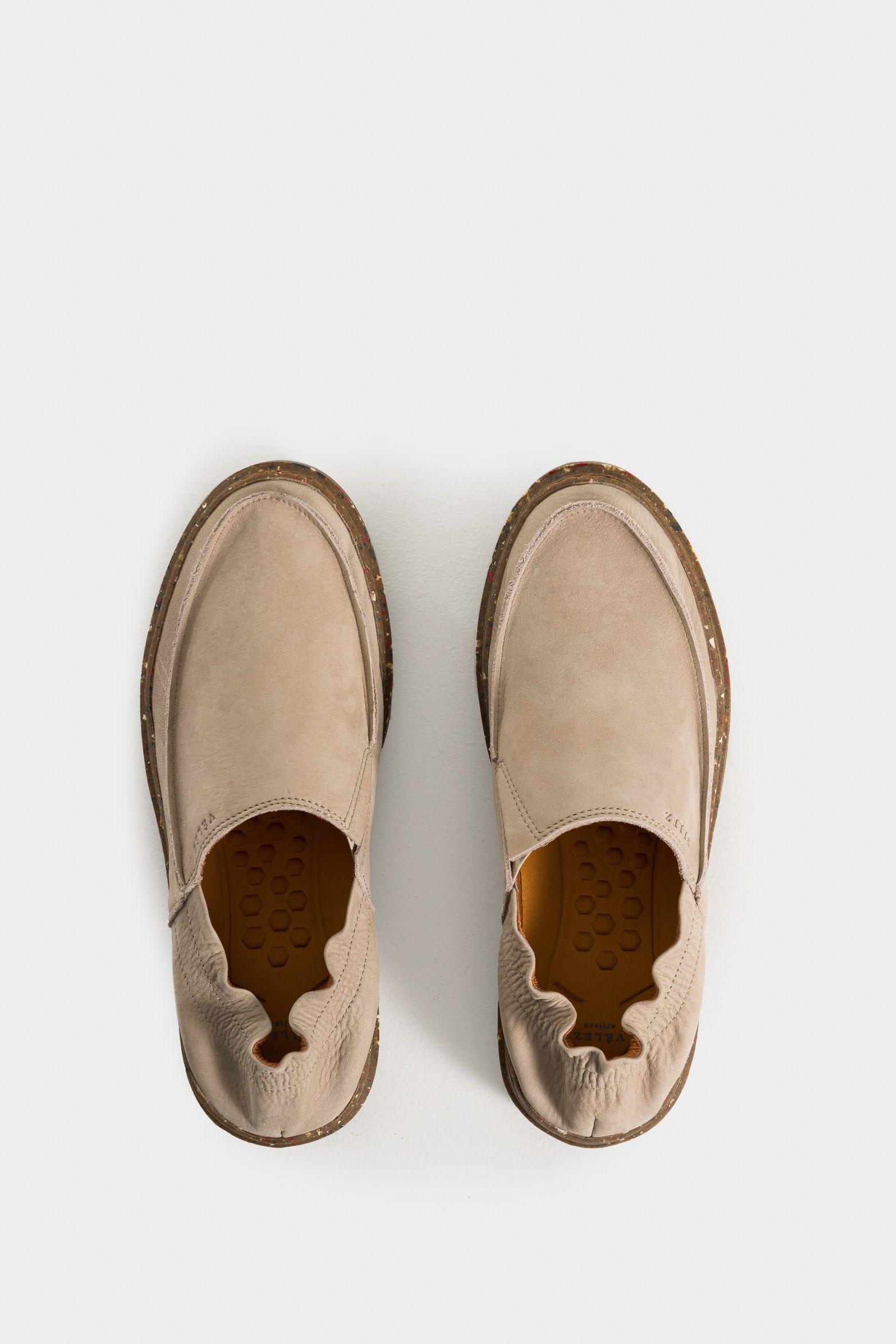 Mocasines malta de cuero para hombre resorte al talón arena-3