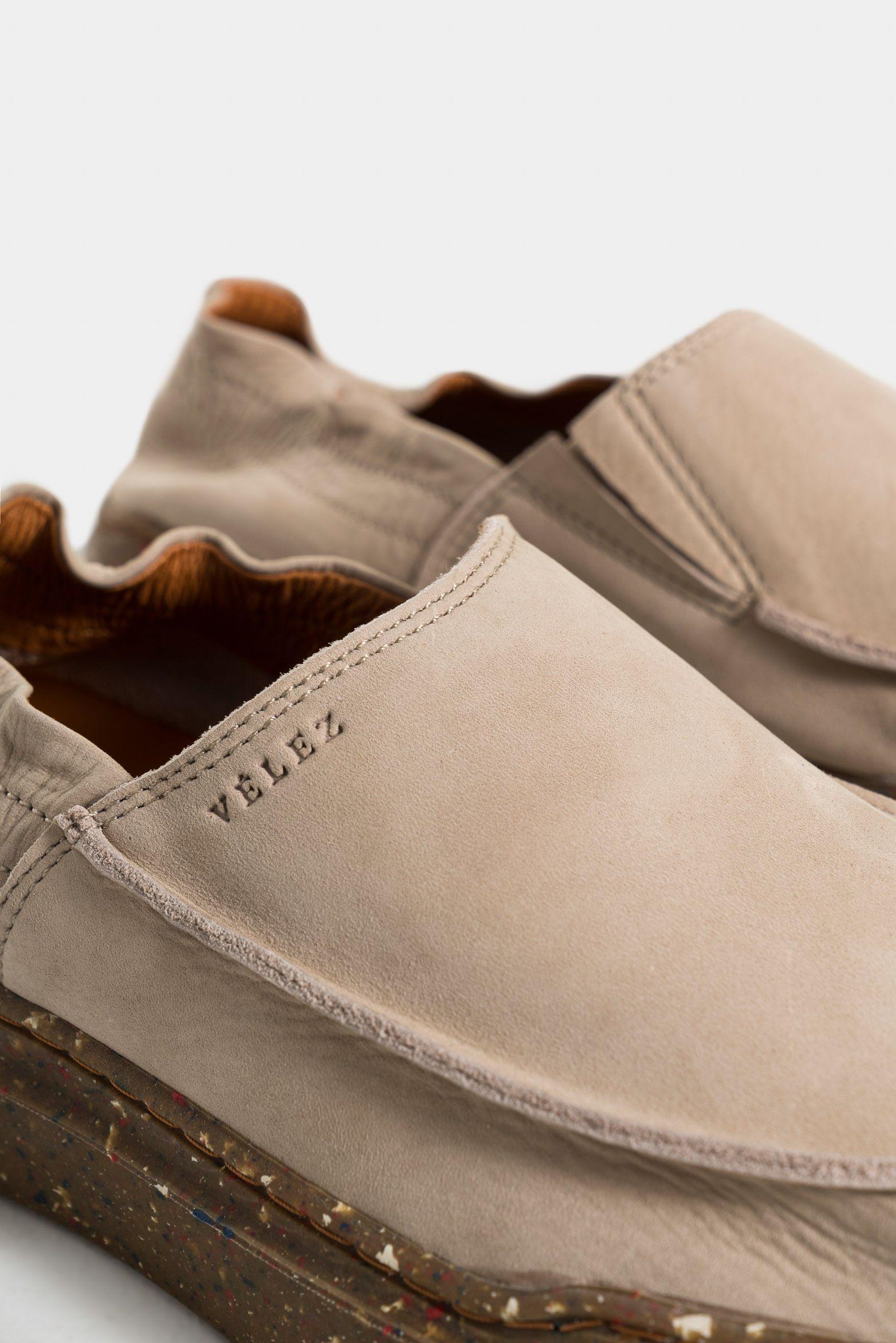 Mocasines malta de cuero para hombre resorte al talón arena-4