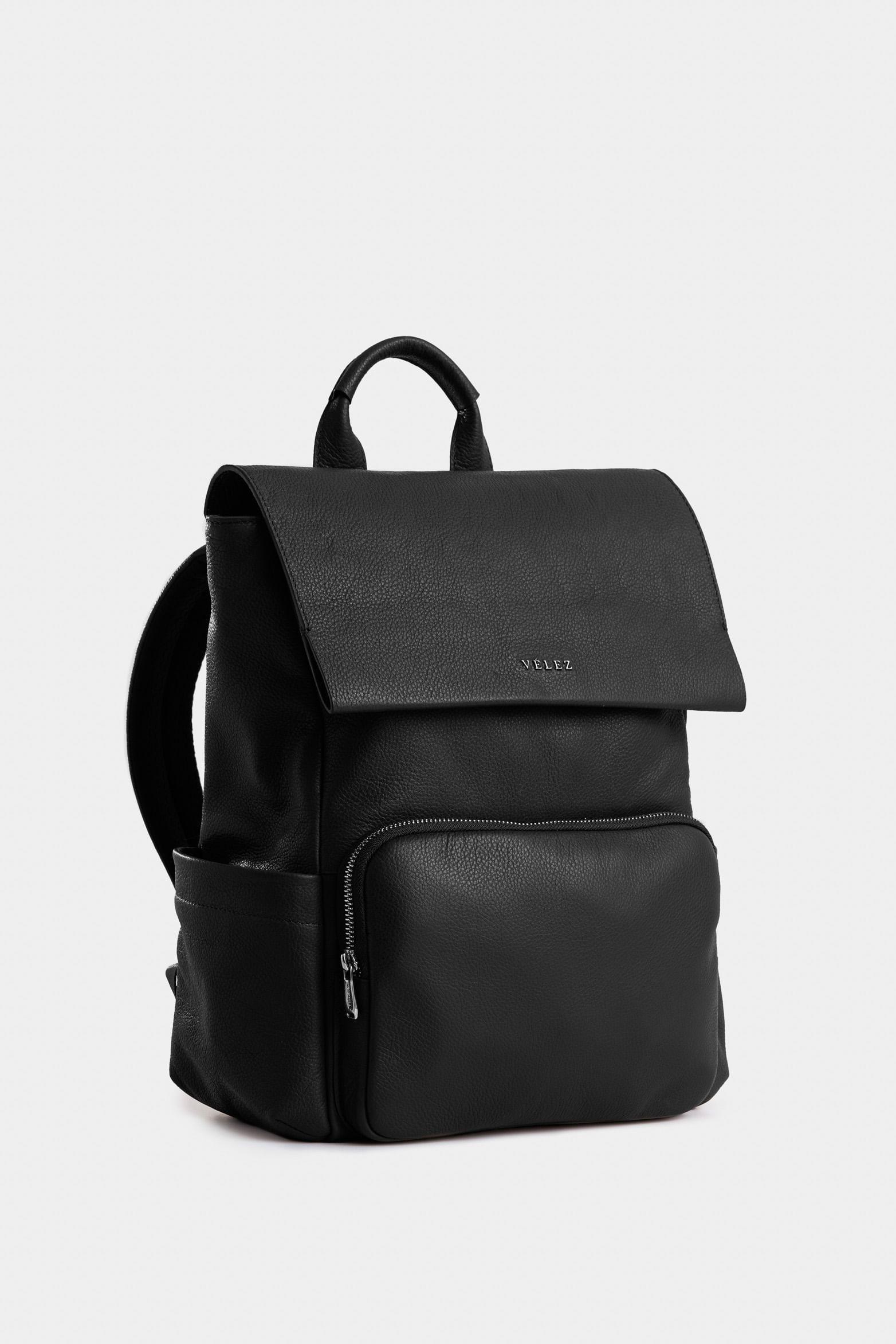 Morral Zermatt de cuero para mujer contemporáneo negro-1